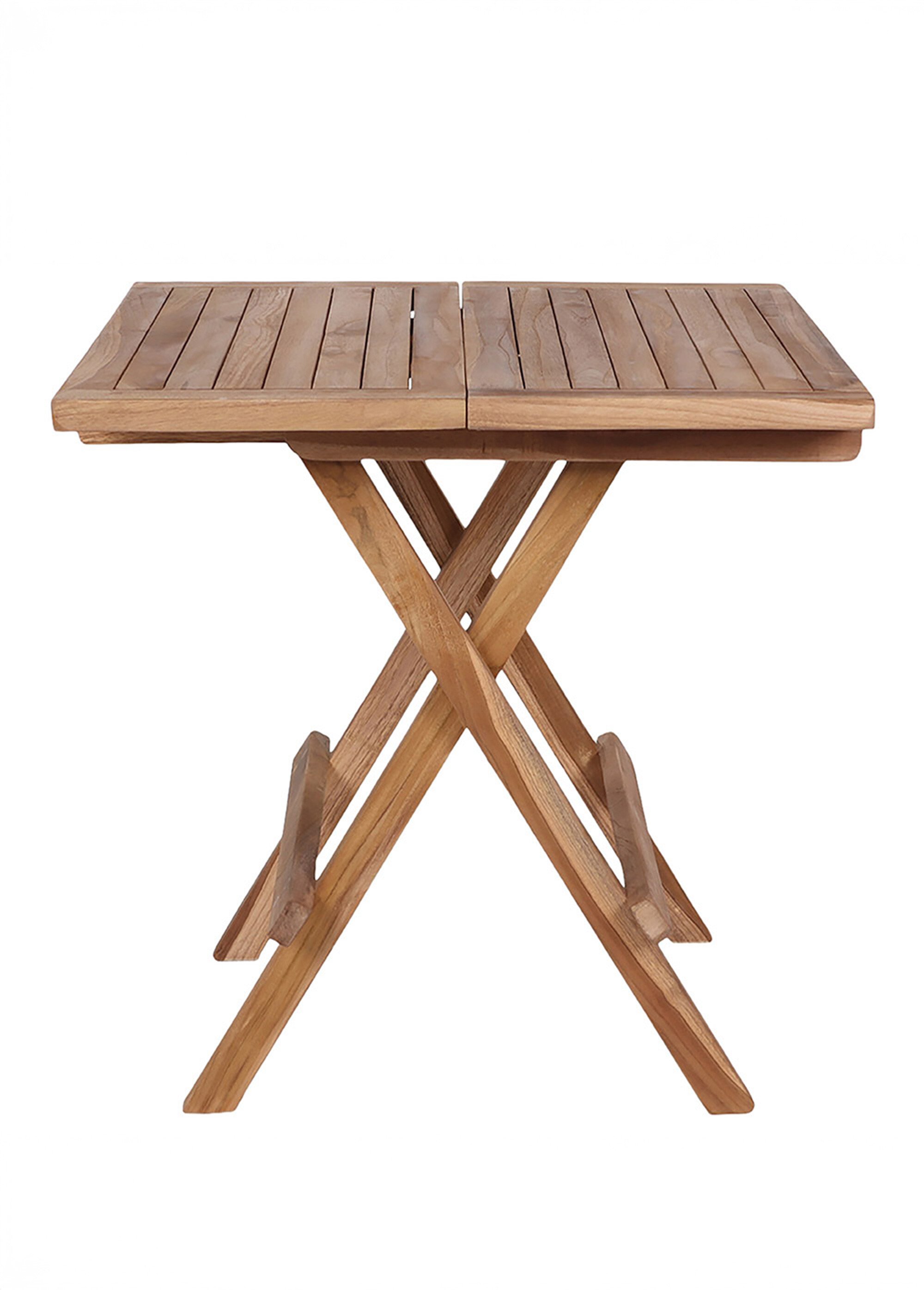 Table outdoor en bois de teck, pliable BEIGE HN-7501001 DE2