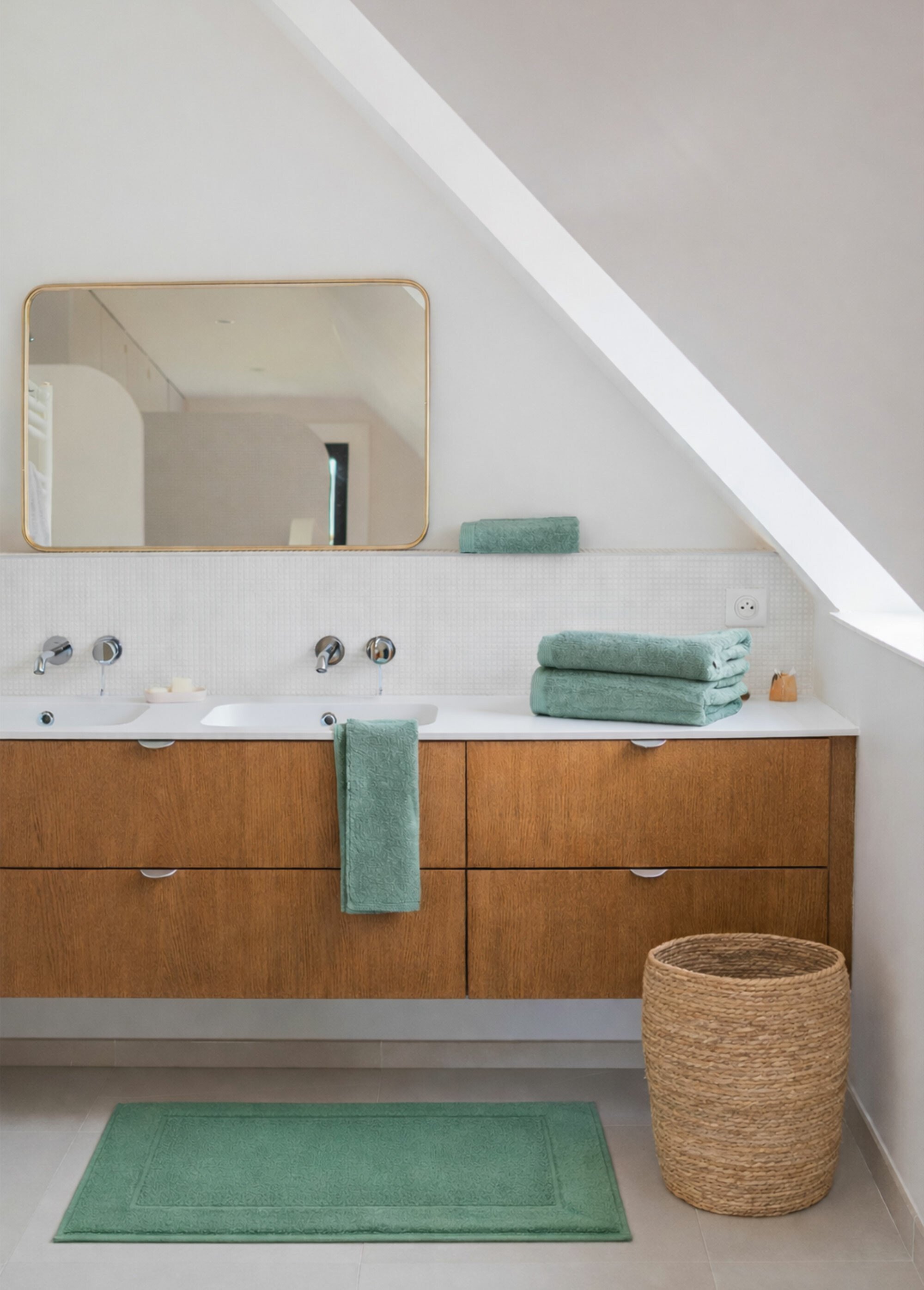 Tapis de bain en éponge avec fin liteau SAUGE TIS-TAPISDELUX SI1