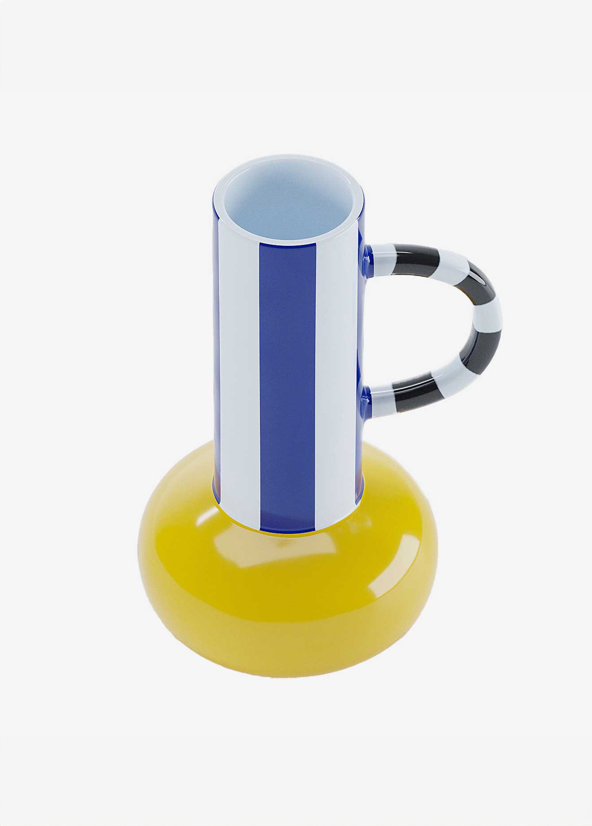 Vase déco en céramique, inspiration arty Jaune POT-BIRMINGHAM DE1