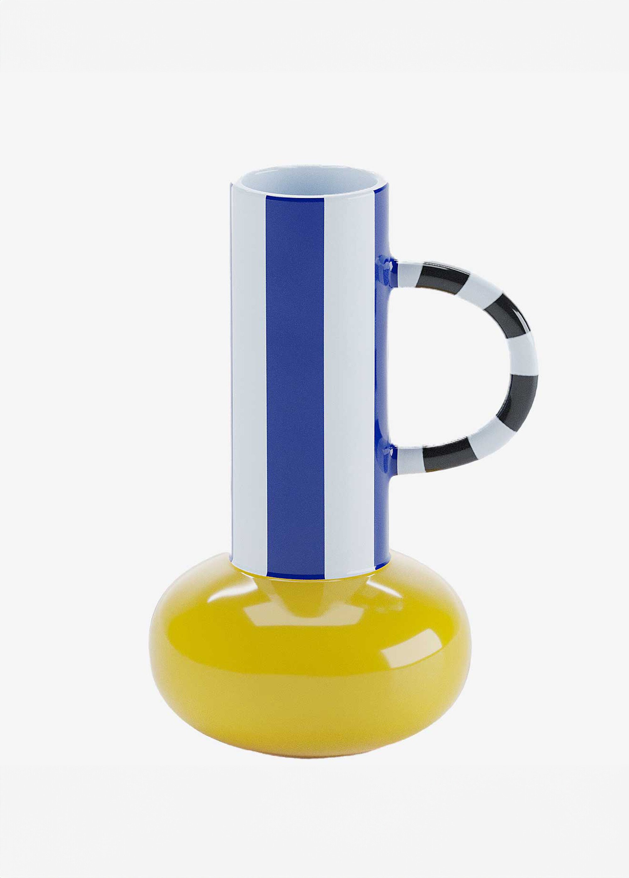 Vase déco en céramique, inspiration arty Jaune POT-BIRMINGHAM FA1