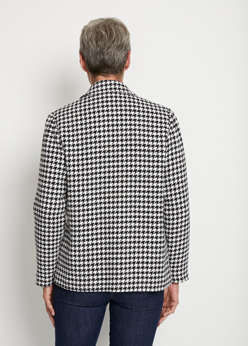 Veste manteau tissu uni ou pied-de-coq