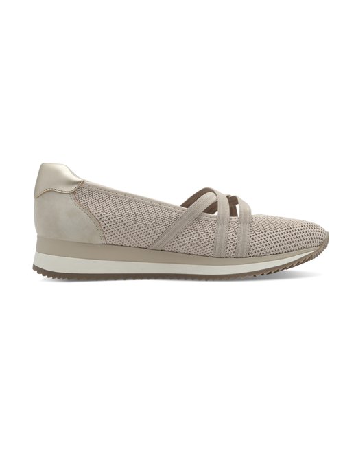 Ballerines élastiquées semelle compensée Femme Beige JAN82217342 DR1