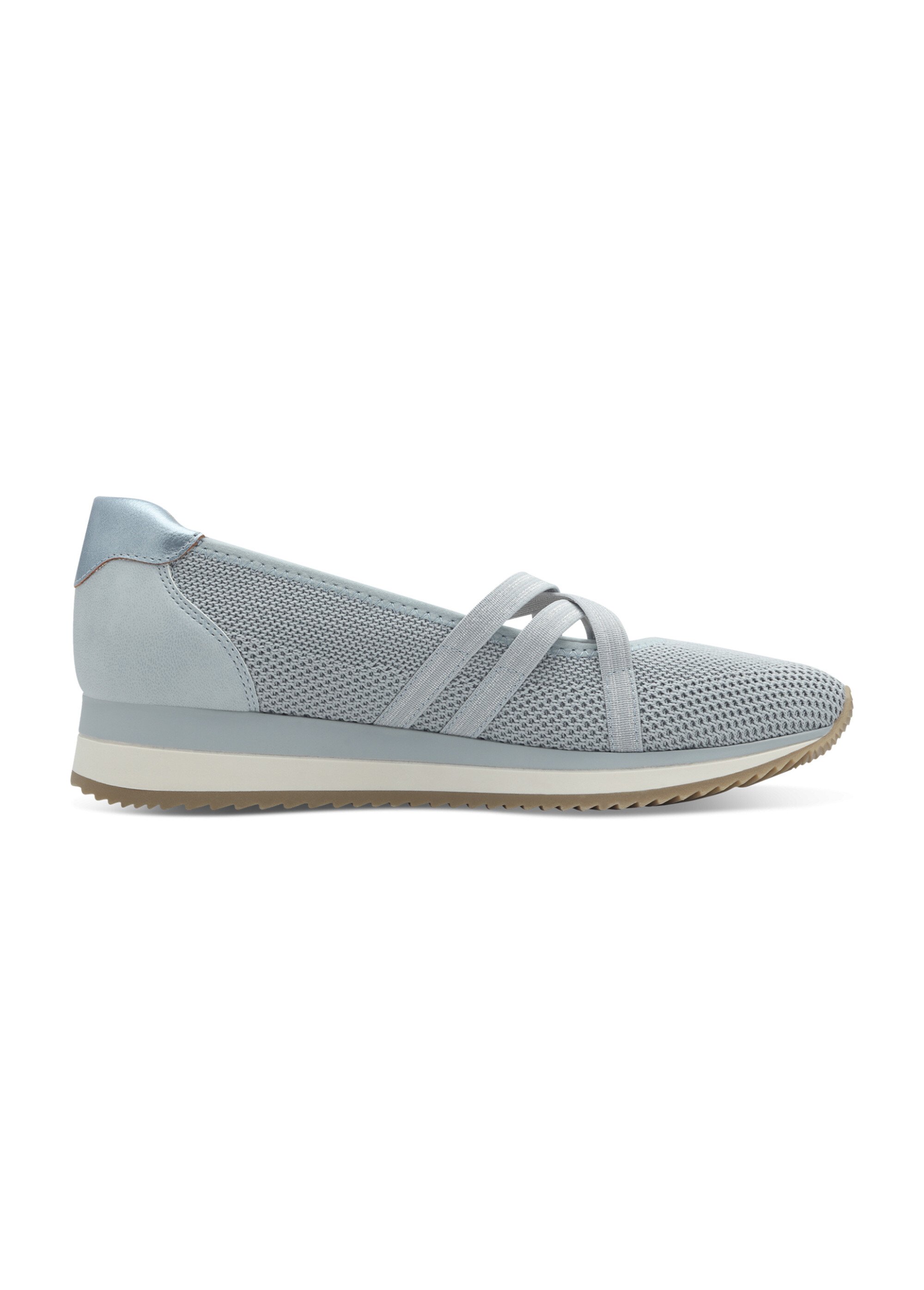 Ballerines élastiquées semelle compensée Femme Gris JAN82217342 DR1