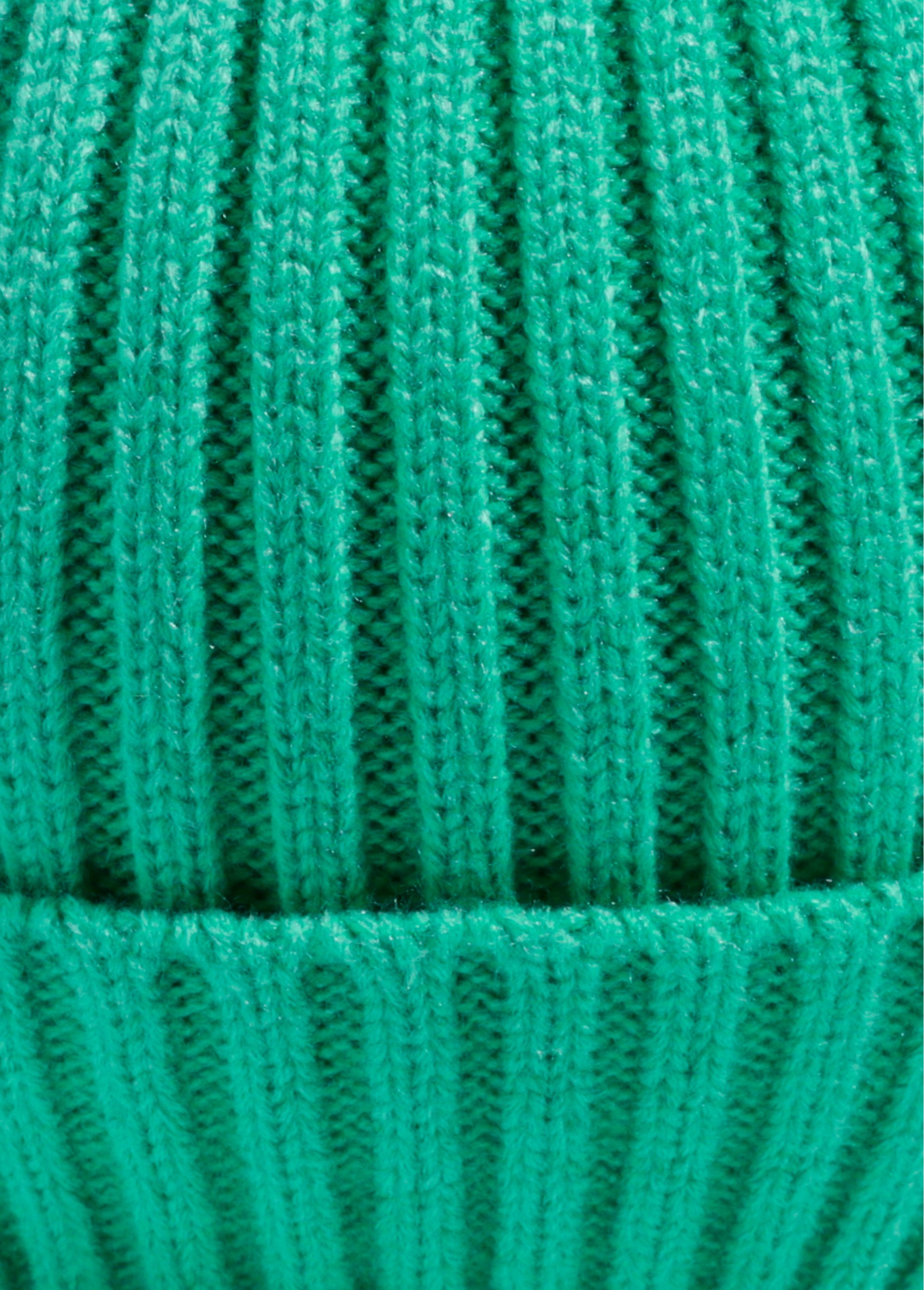 Bonnet en maille cotelée à revers