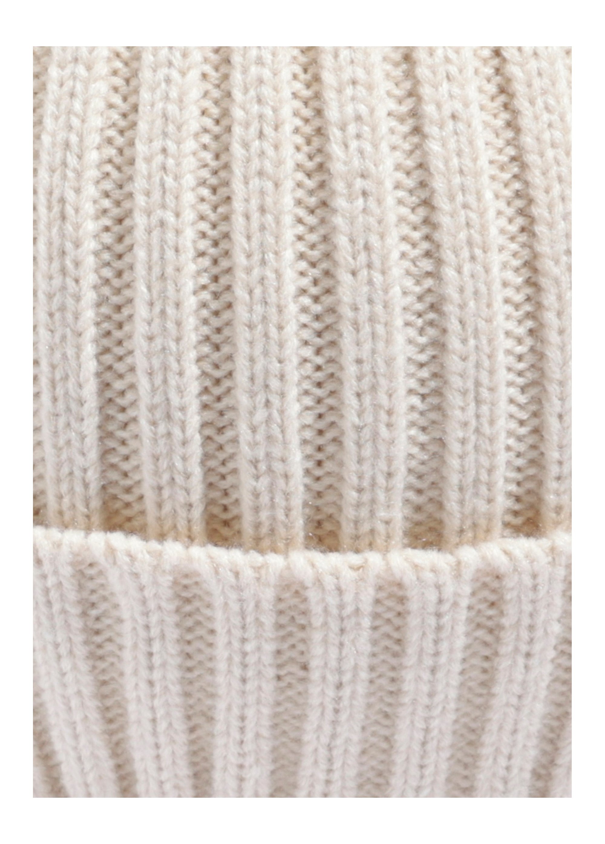 Bonnet en maille cotelée à revers