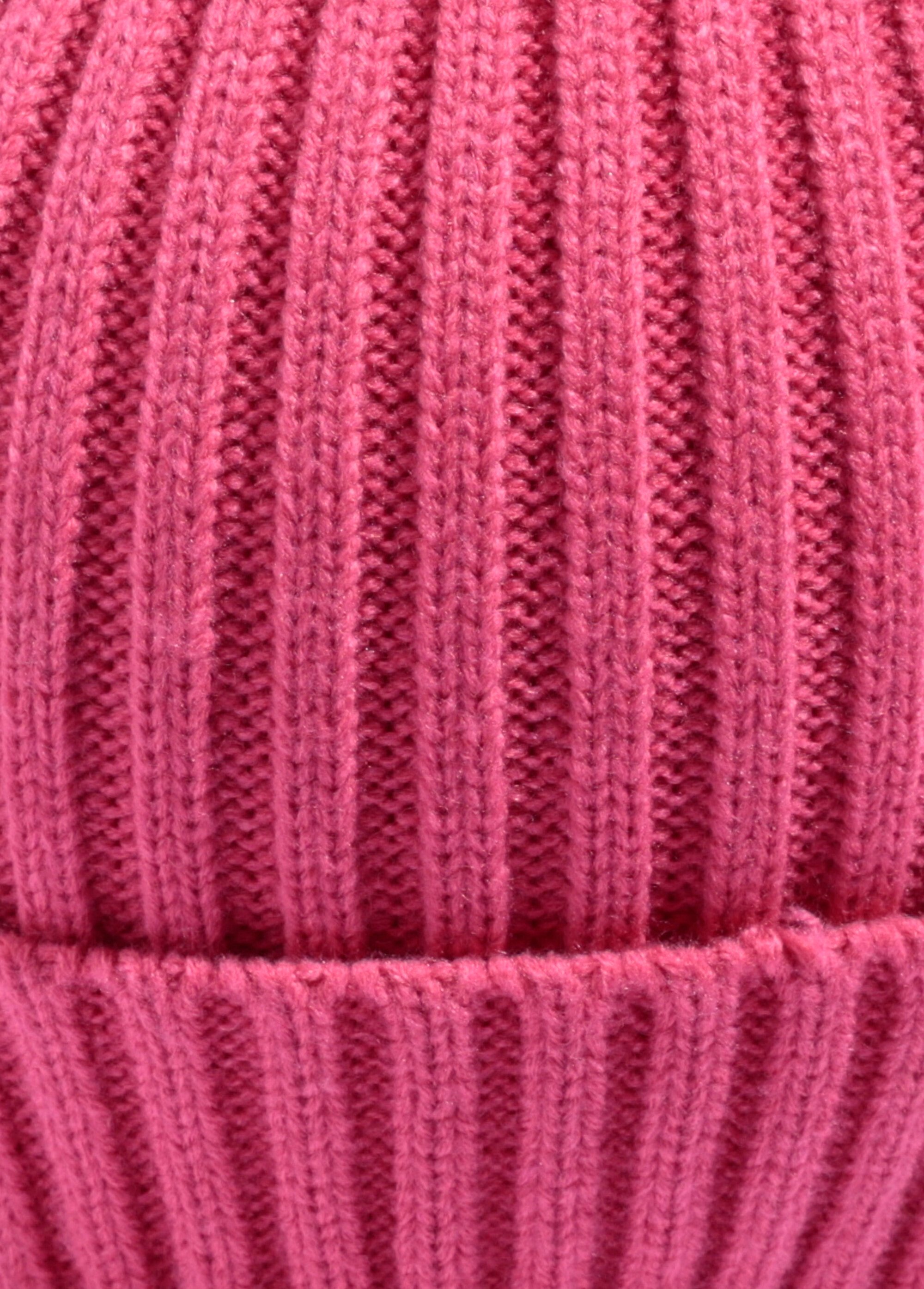 Bonnet en maille cotelée à revers