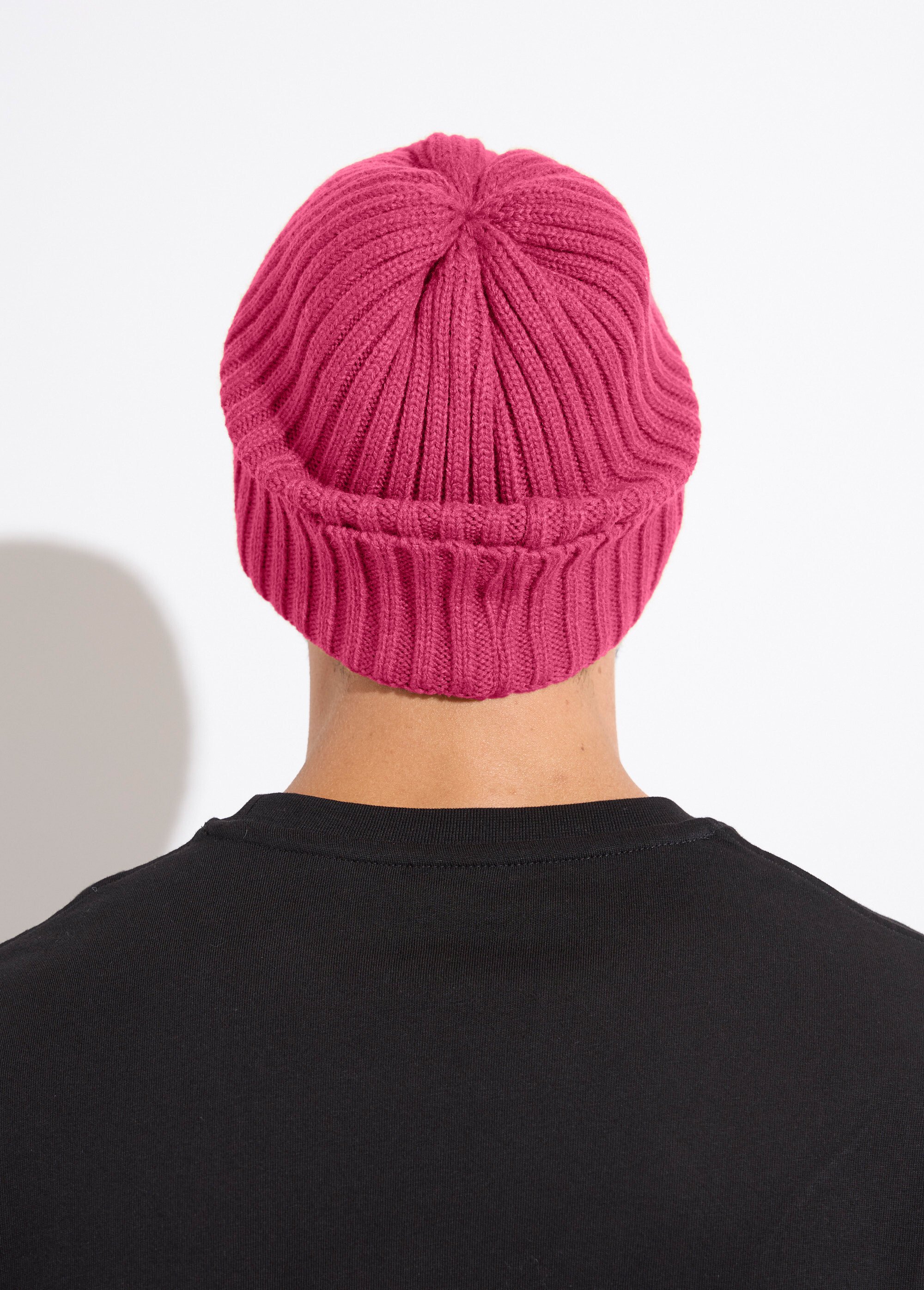 Bonnet en maille cotelée à revers