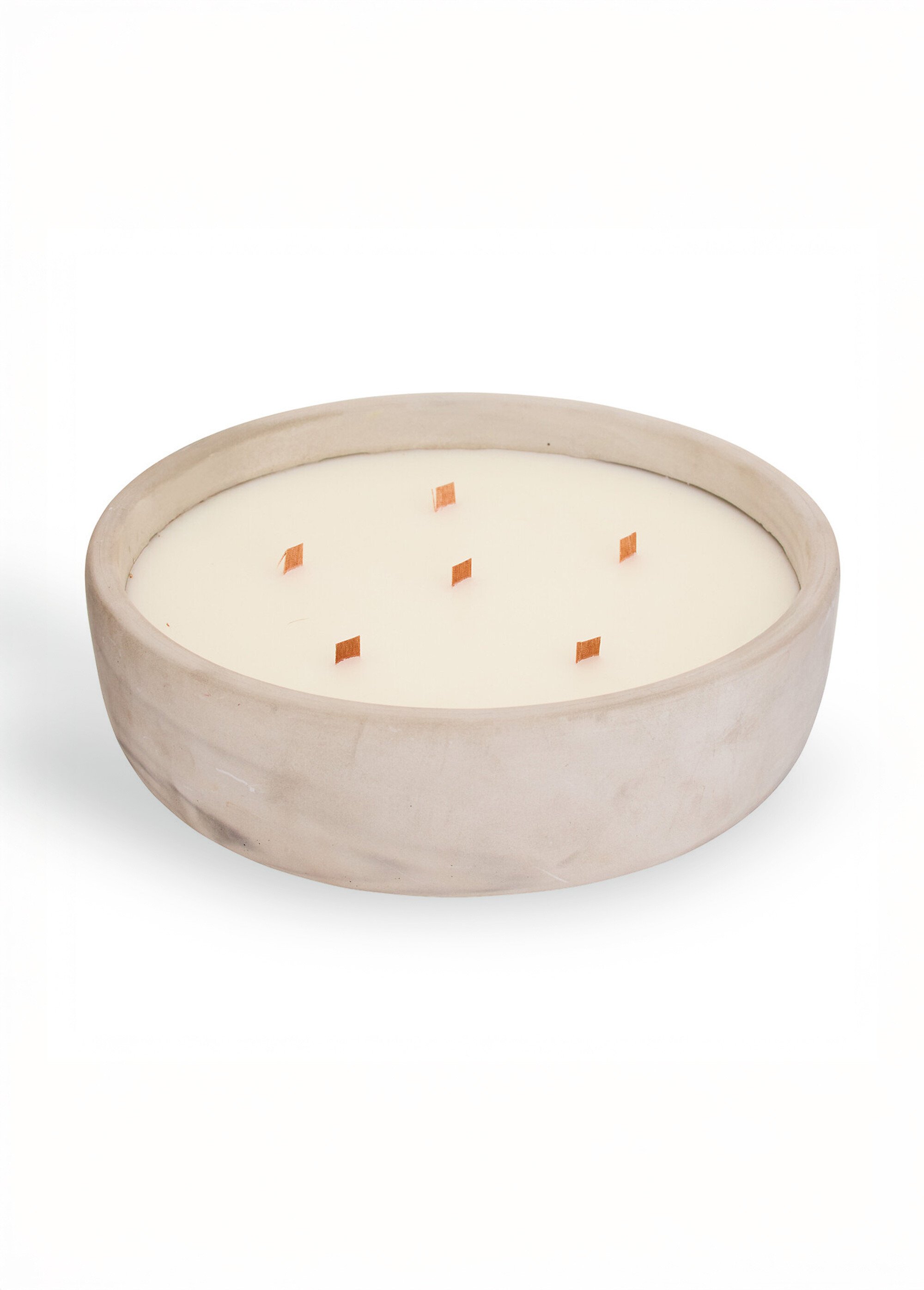 Bougie citronnelle 6 mèches en céramique GRIS JJA-214902 FA1