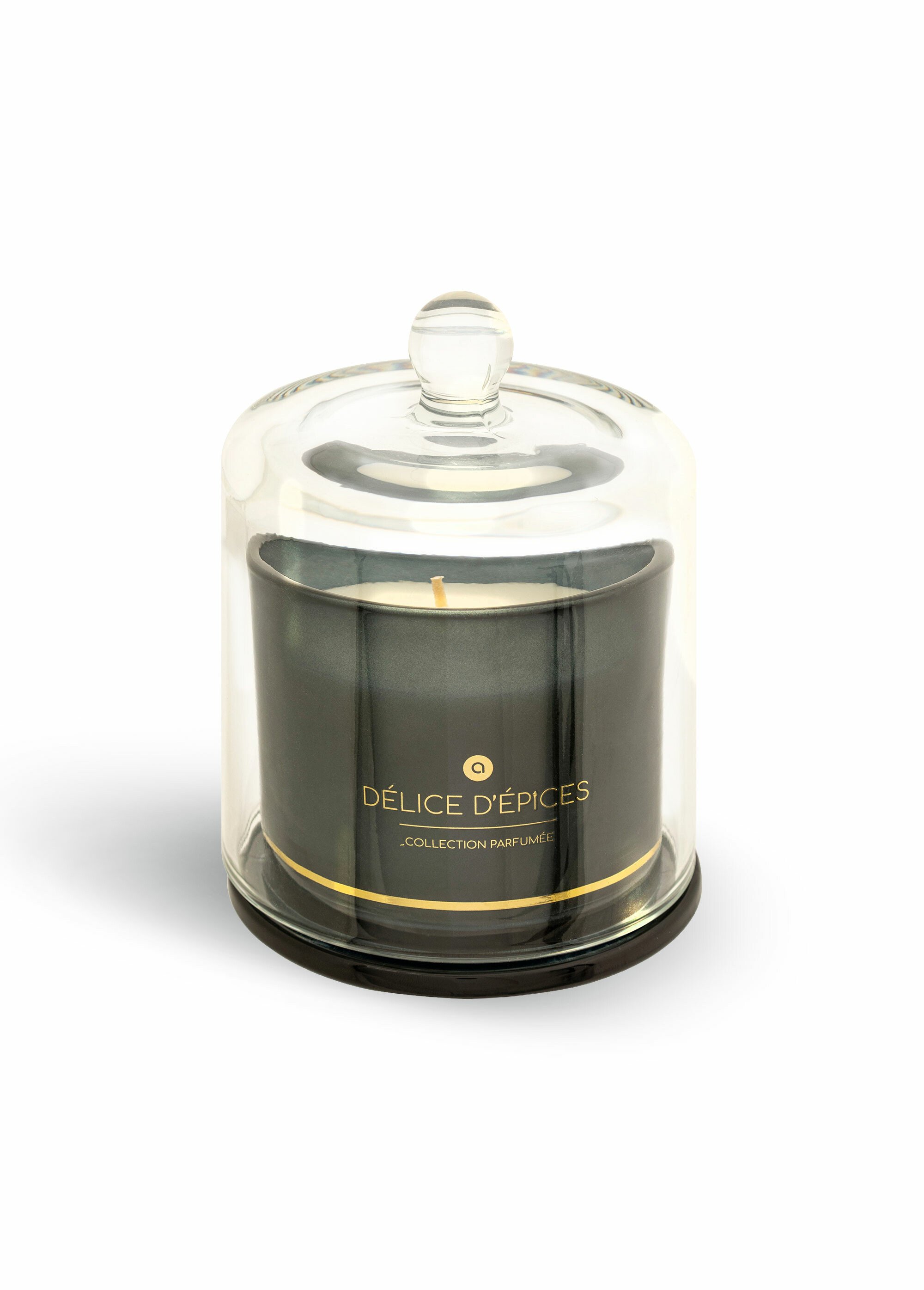 Bougie parfumée sous cloche de verre