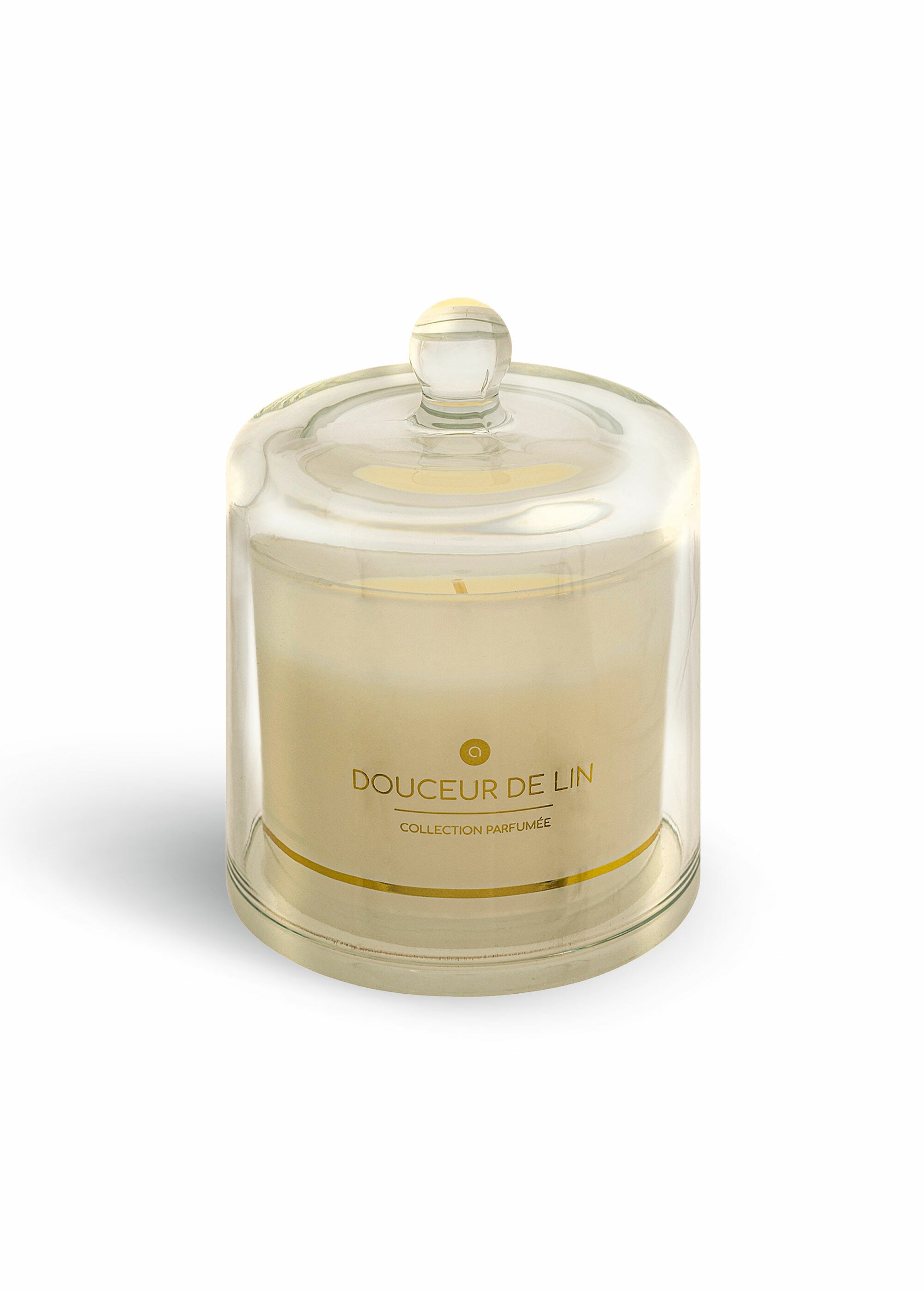 Bougie parfumée sous cloche de verre Blanc JJA-204723 FA1