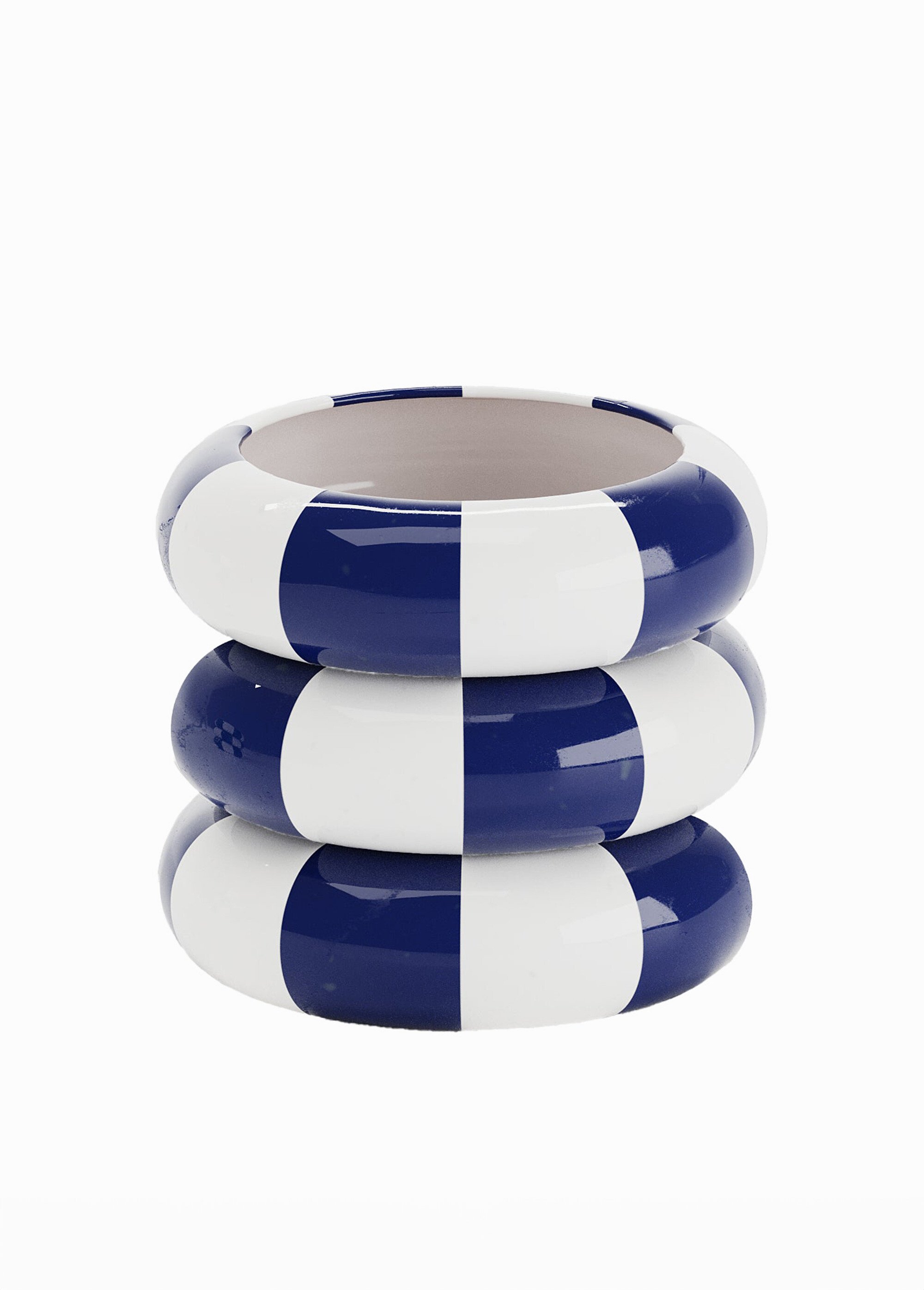 Cache-pot fantaisie en céramique Bleu POT-BERLIN FA1