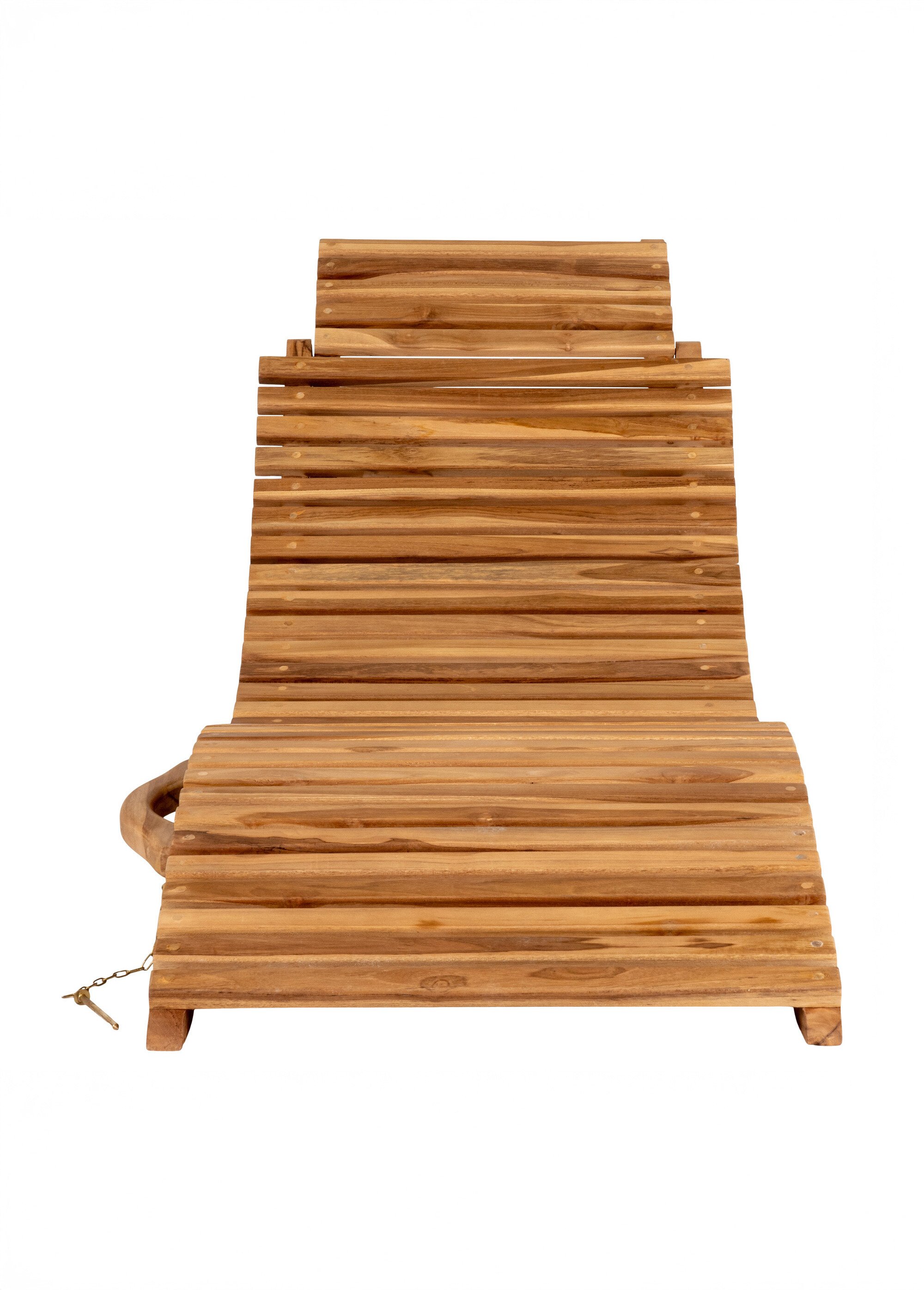 Chaise longue pliante en bois de teck