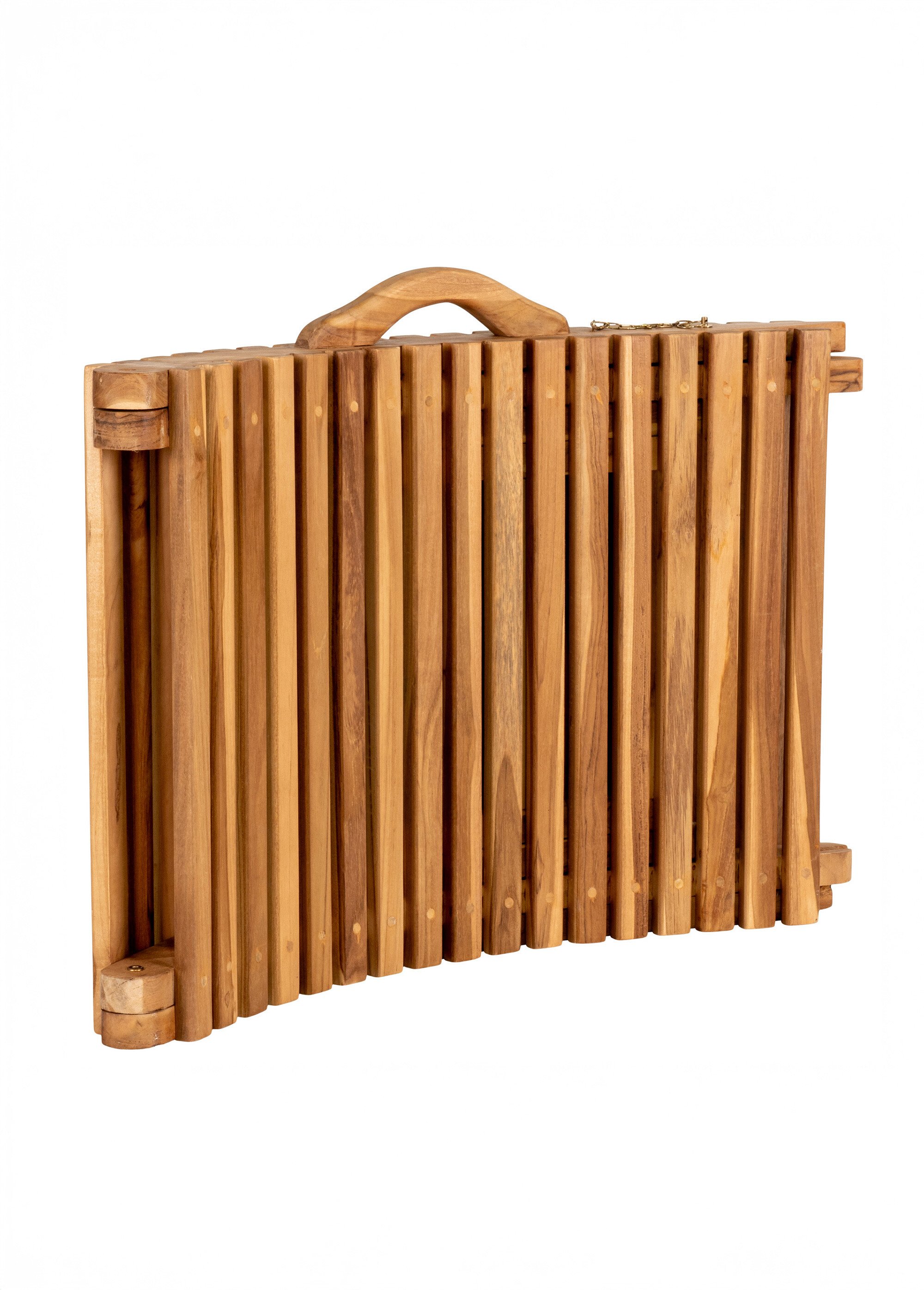 Chaise longue pliante en bois de teck BEIGE HN-7301050 DE2