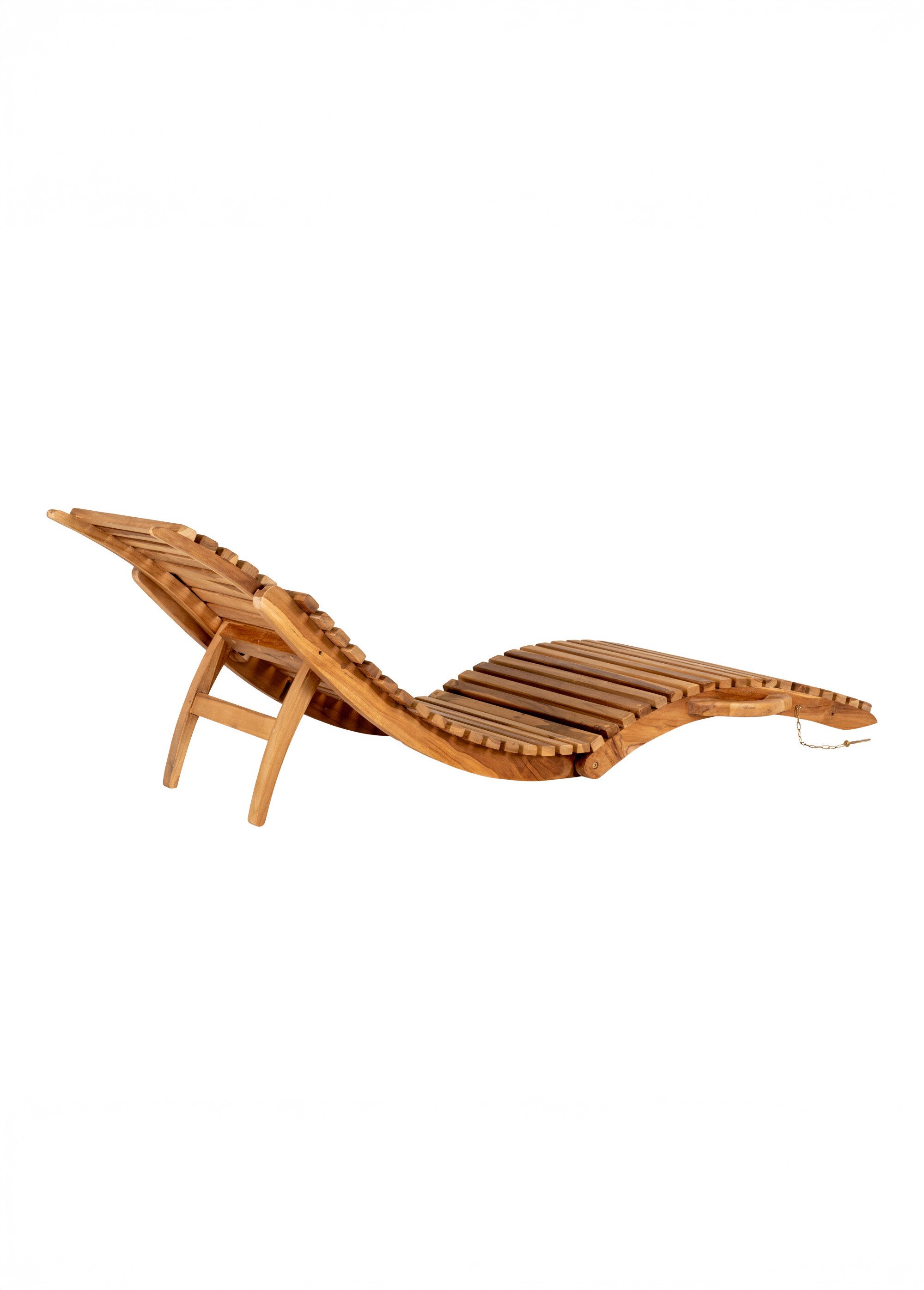 Chaise longue pliante en bois de teck BEIGE HN-7301050 DO1