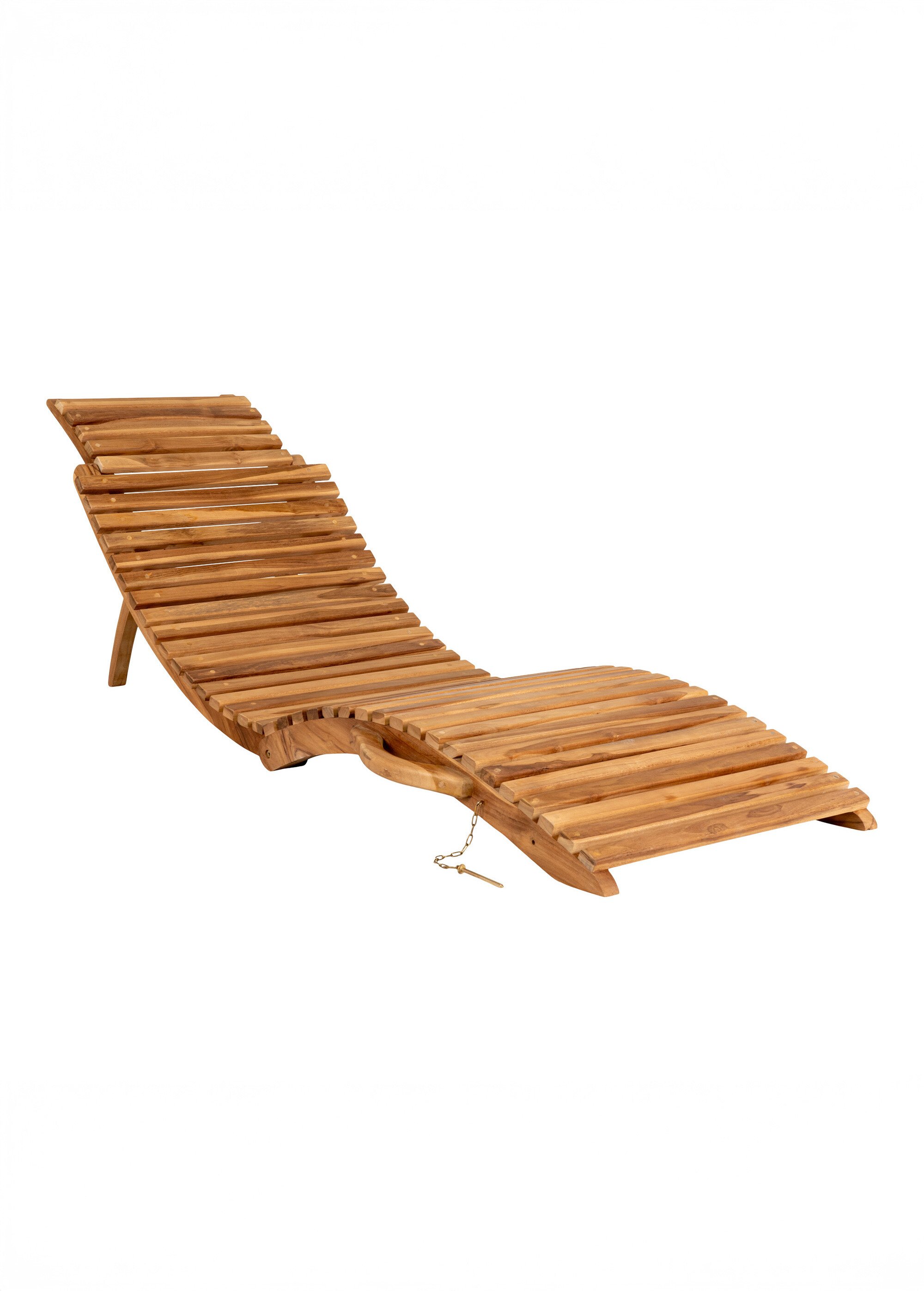 Chaise longue pliante en bois de teck