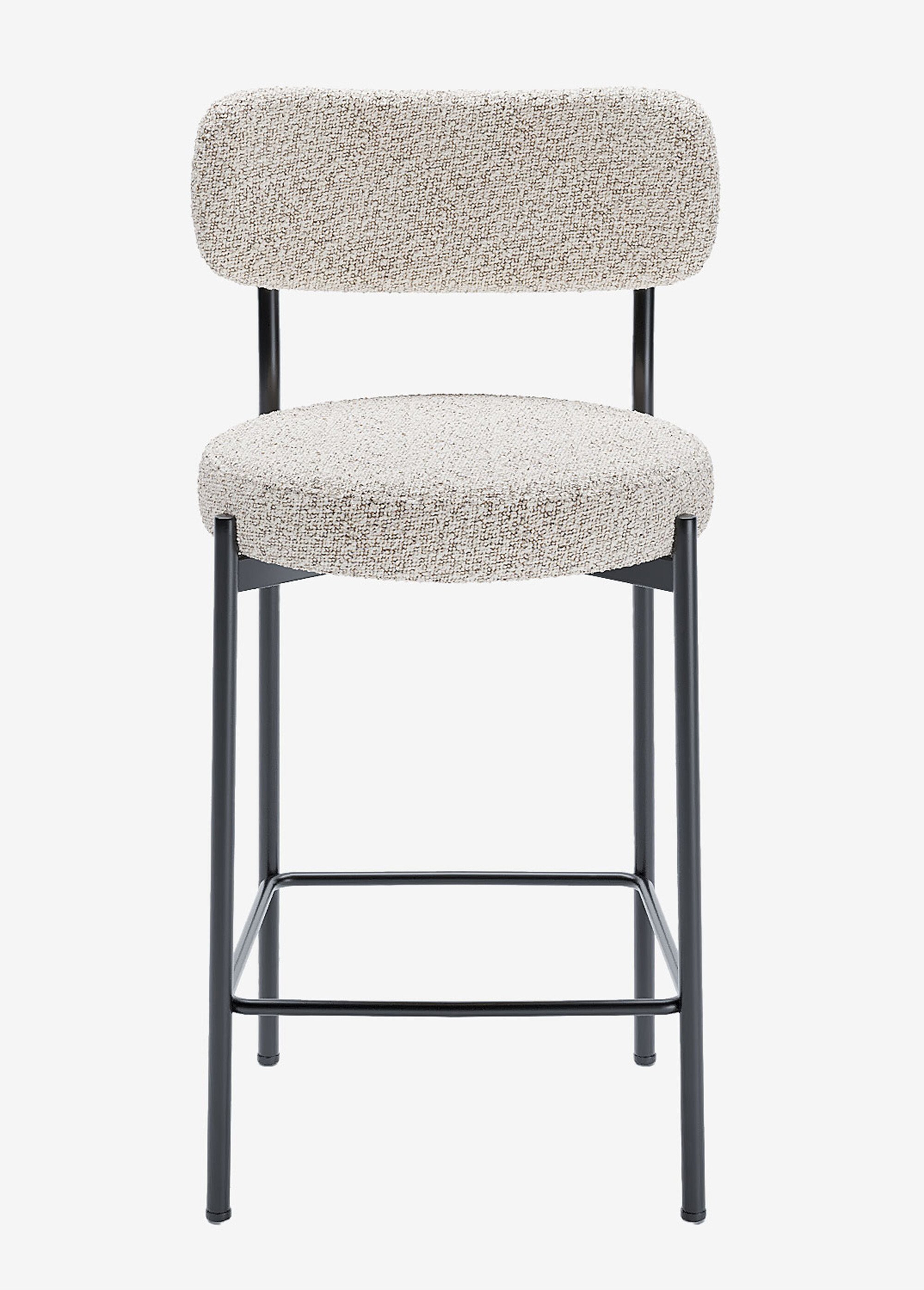 Chaises de bar en tissu avec dossier GRIS POT-LILI DE1