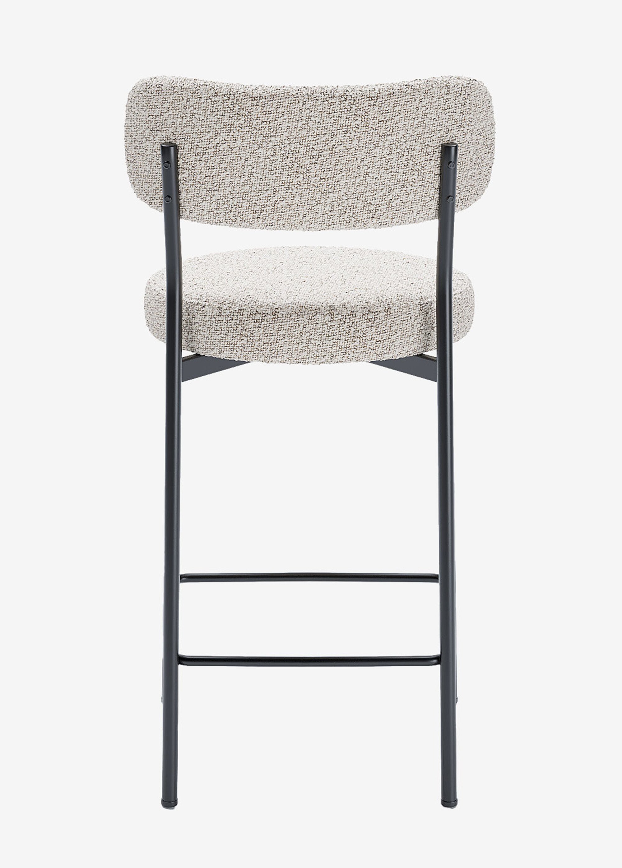 Chaises de bar en tissu avec dossier GRIS POT-LILI DO1