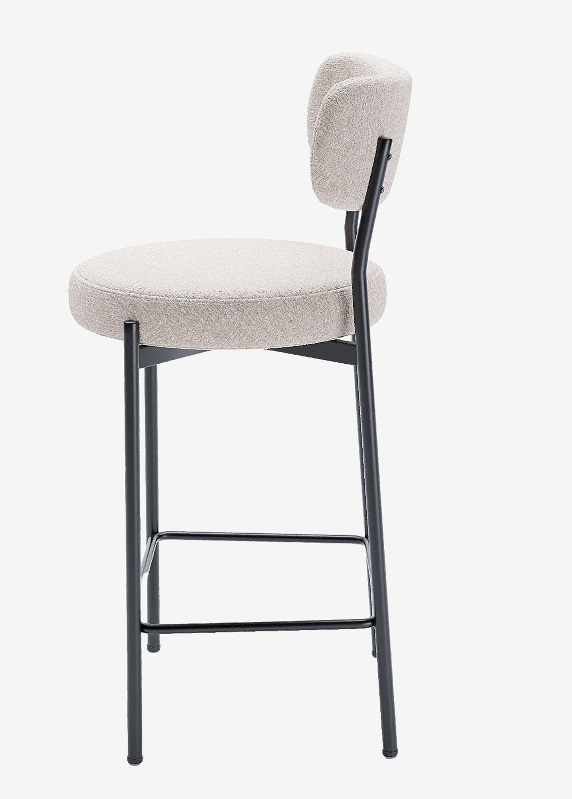 Chaises de bar en tissu avec dossier GRIS POT-LILI GA1