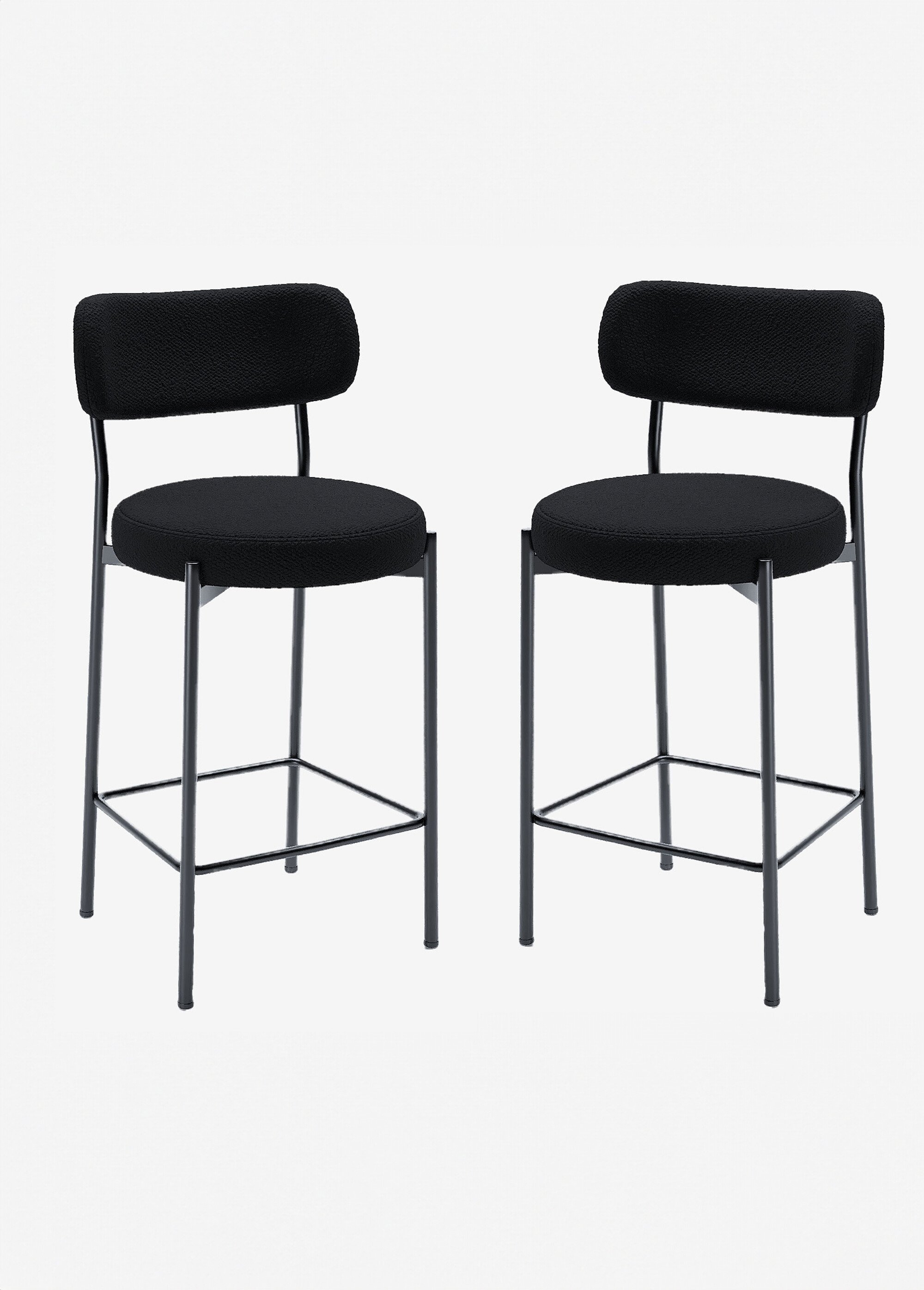 Chaises de bar en tissu avec dossier