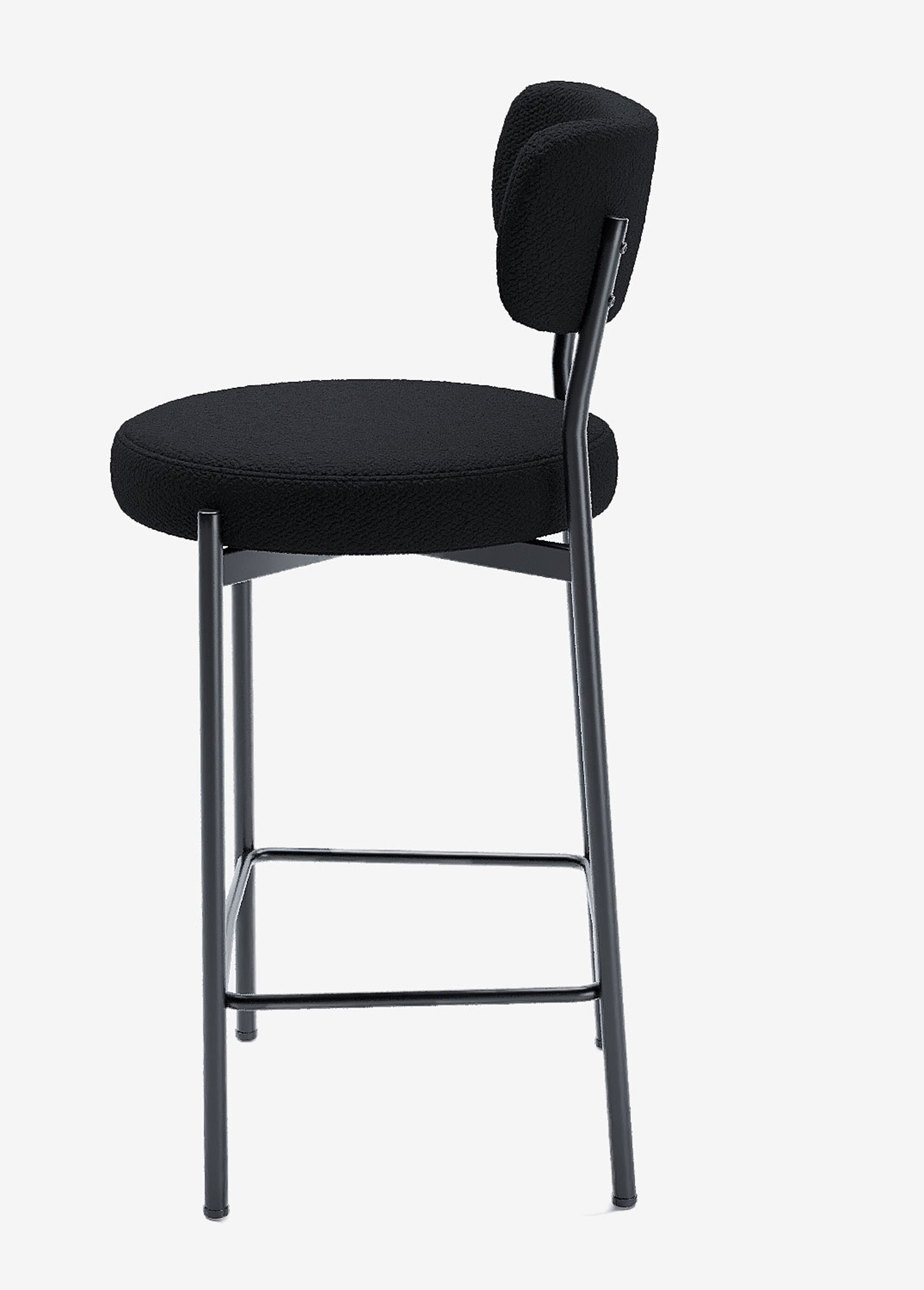 Chaises de bar en tissu avec dossier GRIS POT-LILI GA1