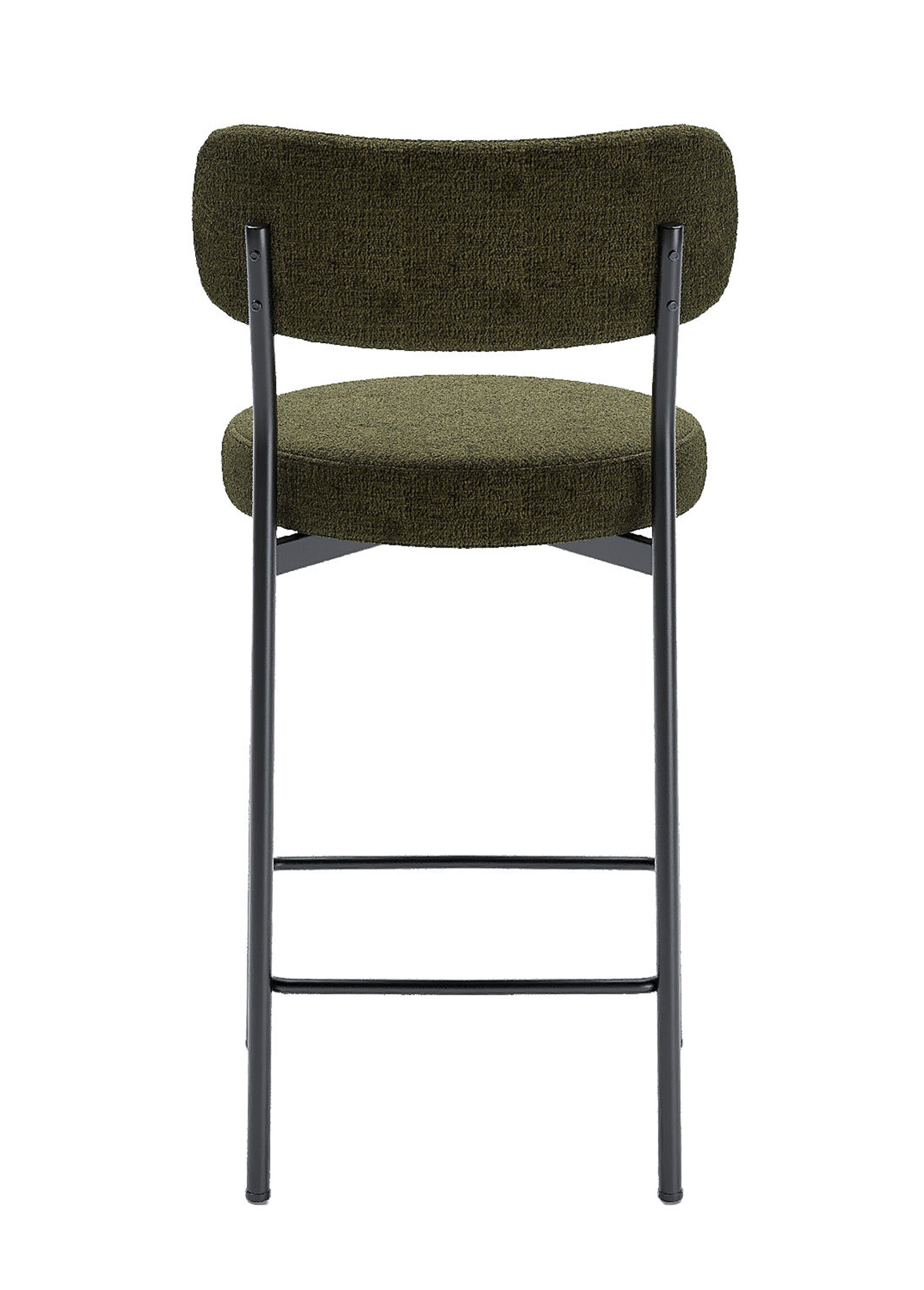 Chaises de bar en tissu avec dossier VERT POT-LILI DO1