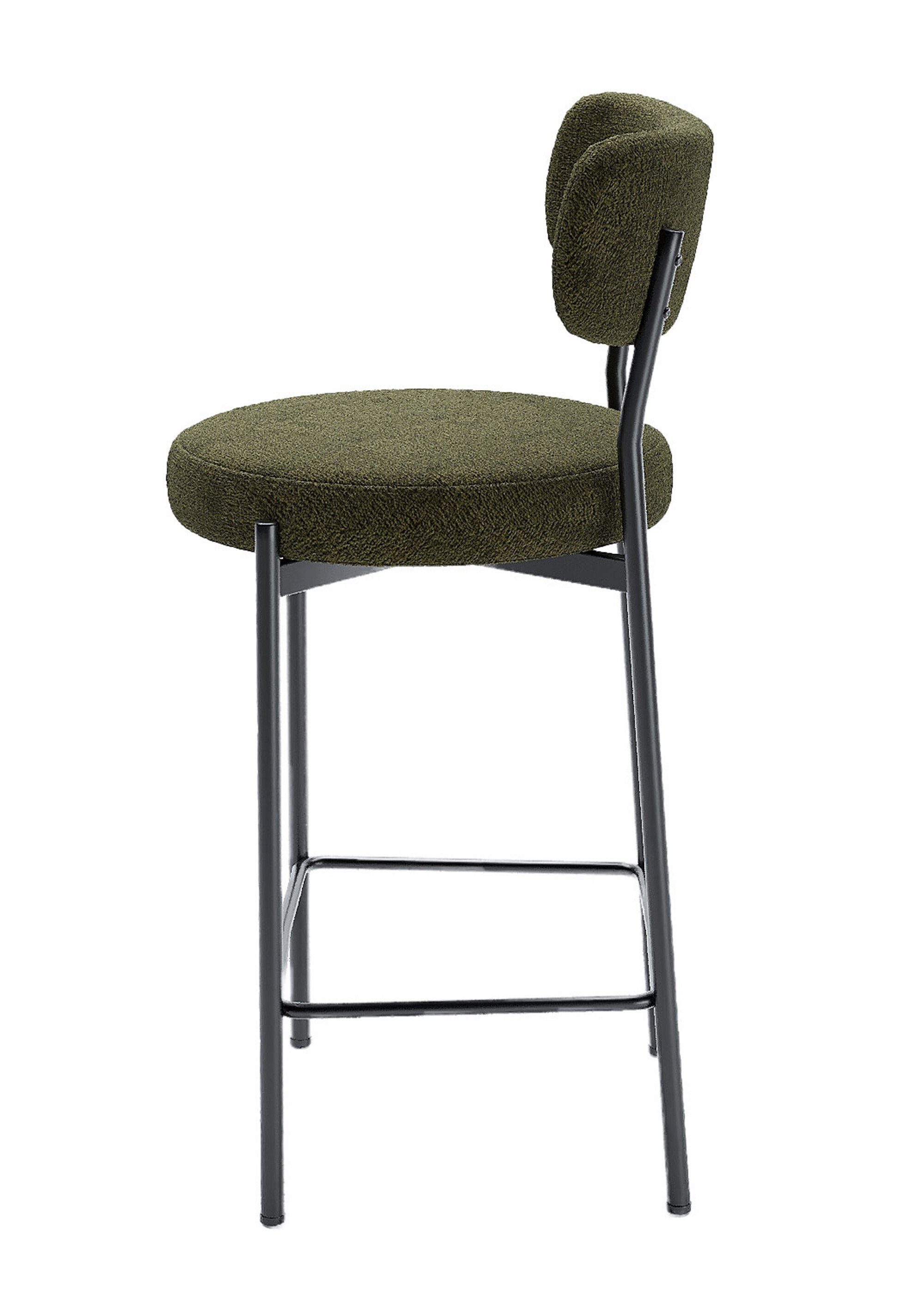 Chaises de bar en tissu avec dossier VERT POT-LILI DR1
