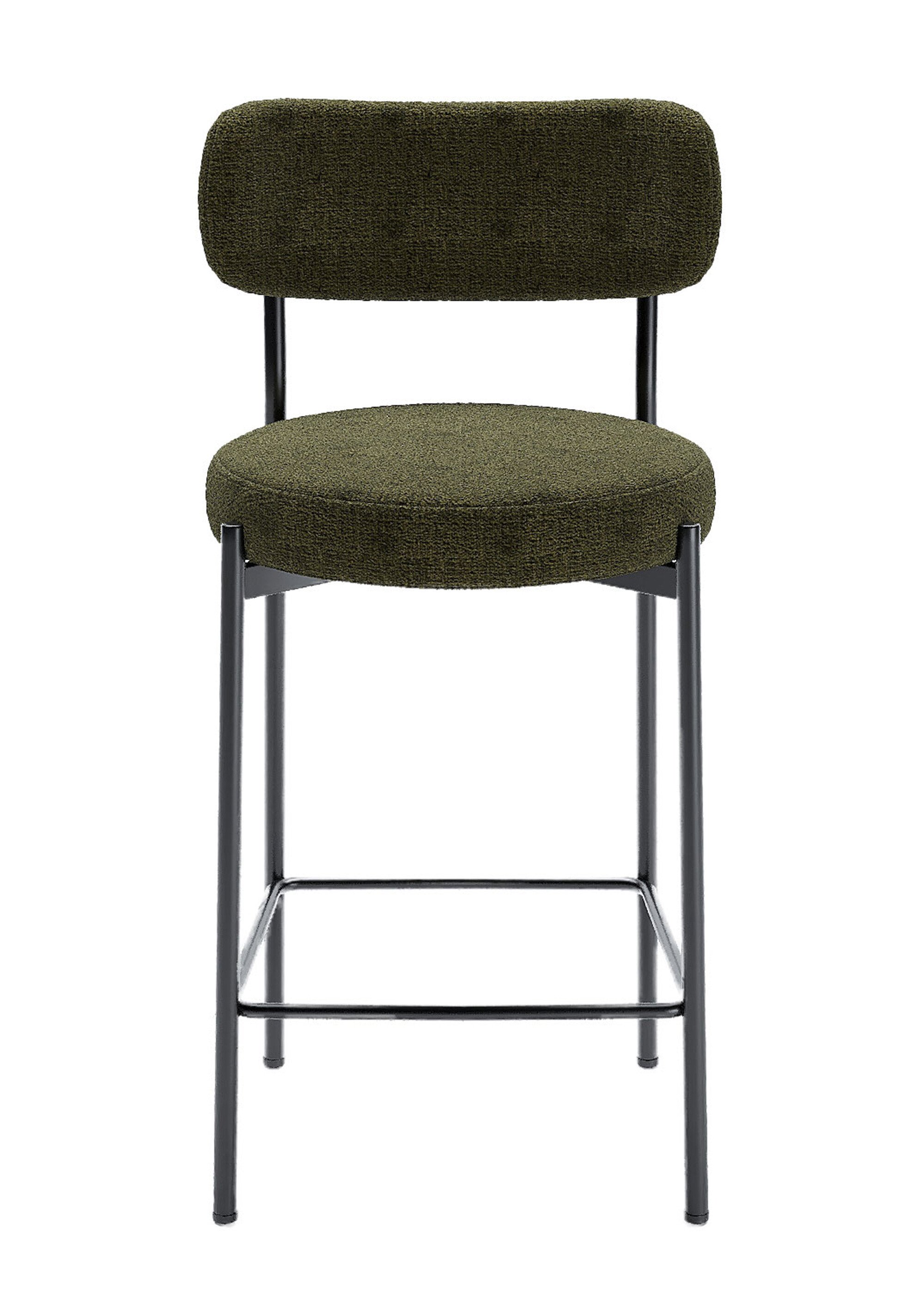 Chaises de bar en tissu avec dossier VERT POT-LILI FA2
