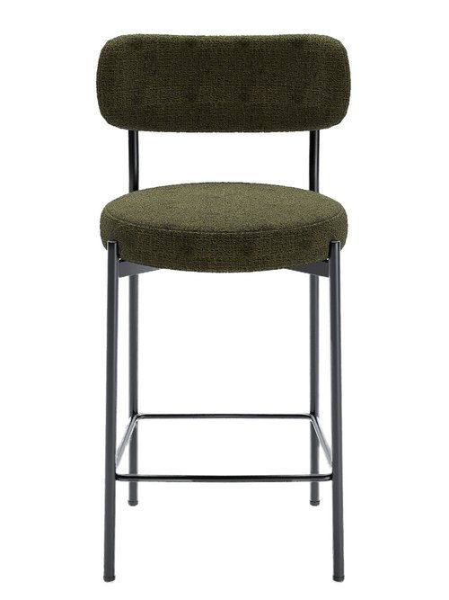 Chaises de bar en tissu avec dossier VERT POT-LILI FA2