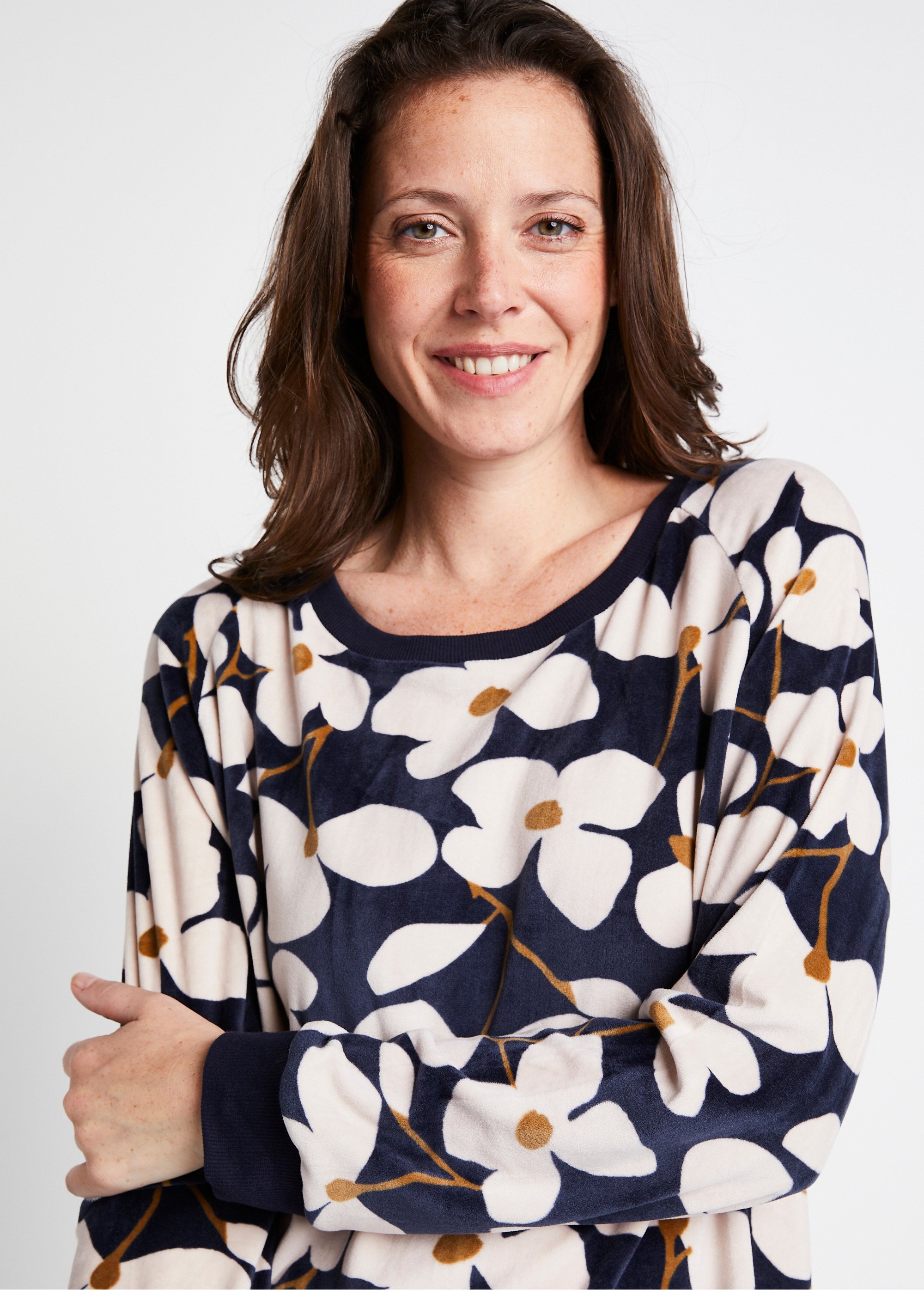 Chemise de nuit courte manches longues