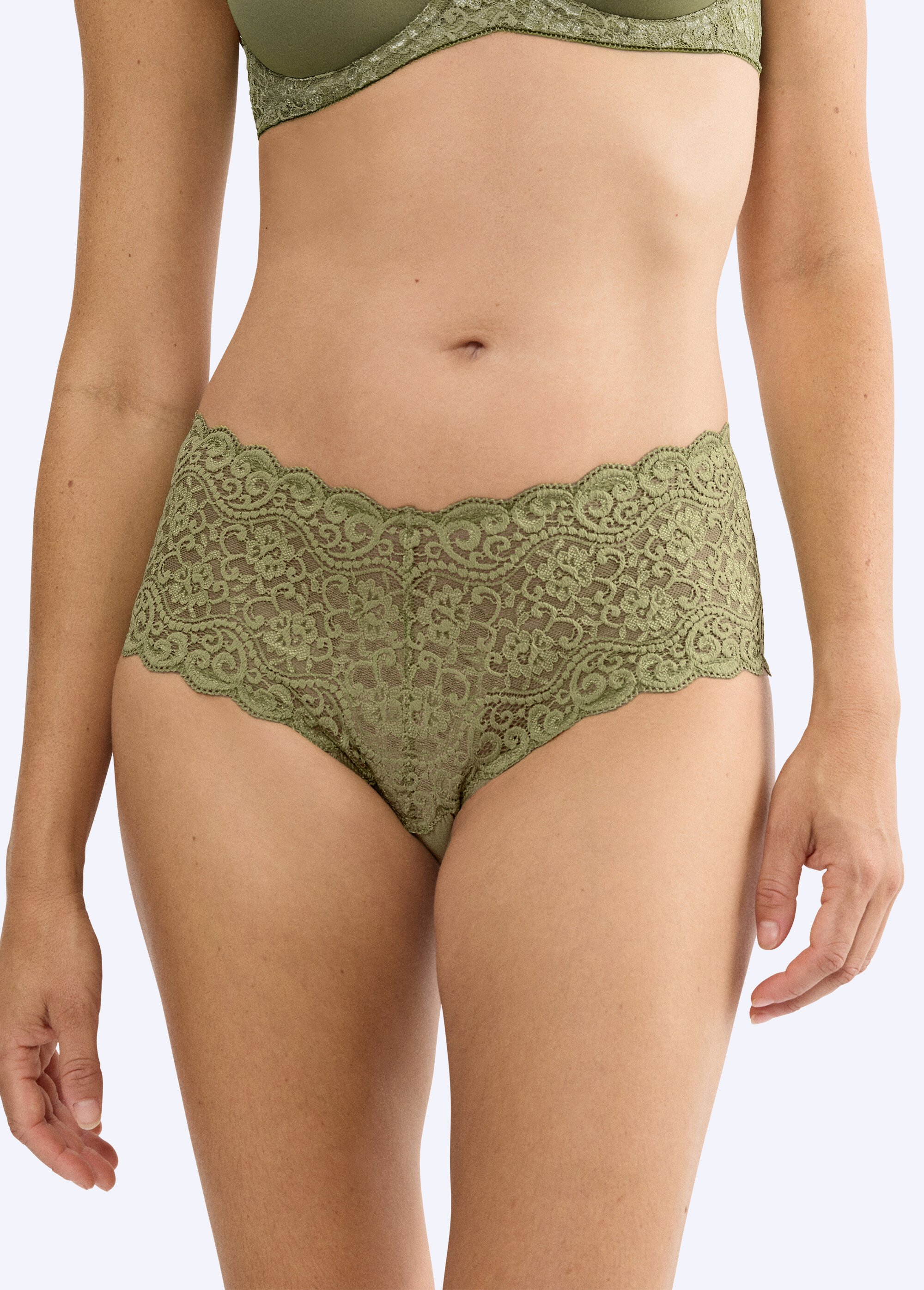 Culotte maxi dentelle extensible, Amourette Femme Vert DANDY FA1