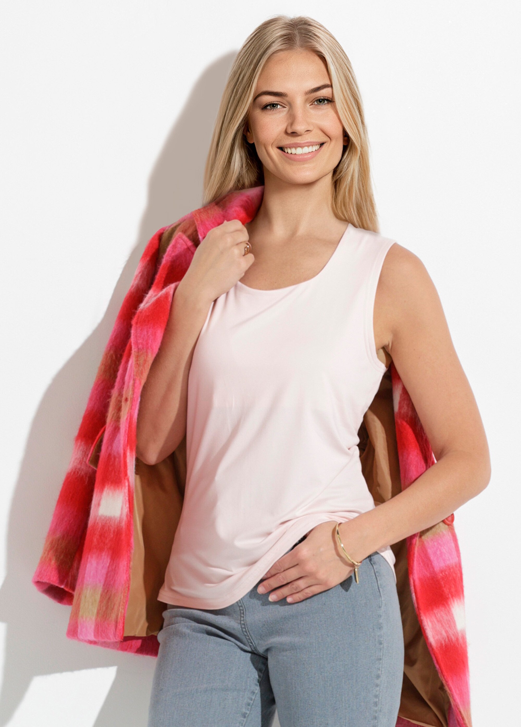 Débardeur col danseuse larges bretelles Femme Rose CARLOTTA MV1