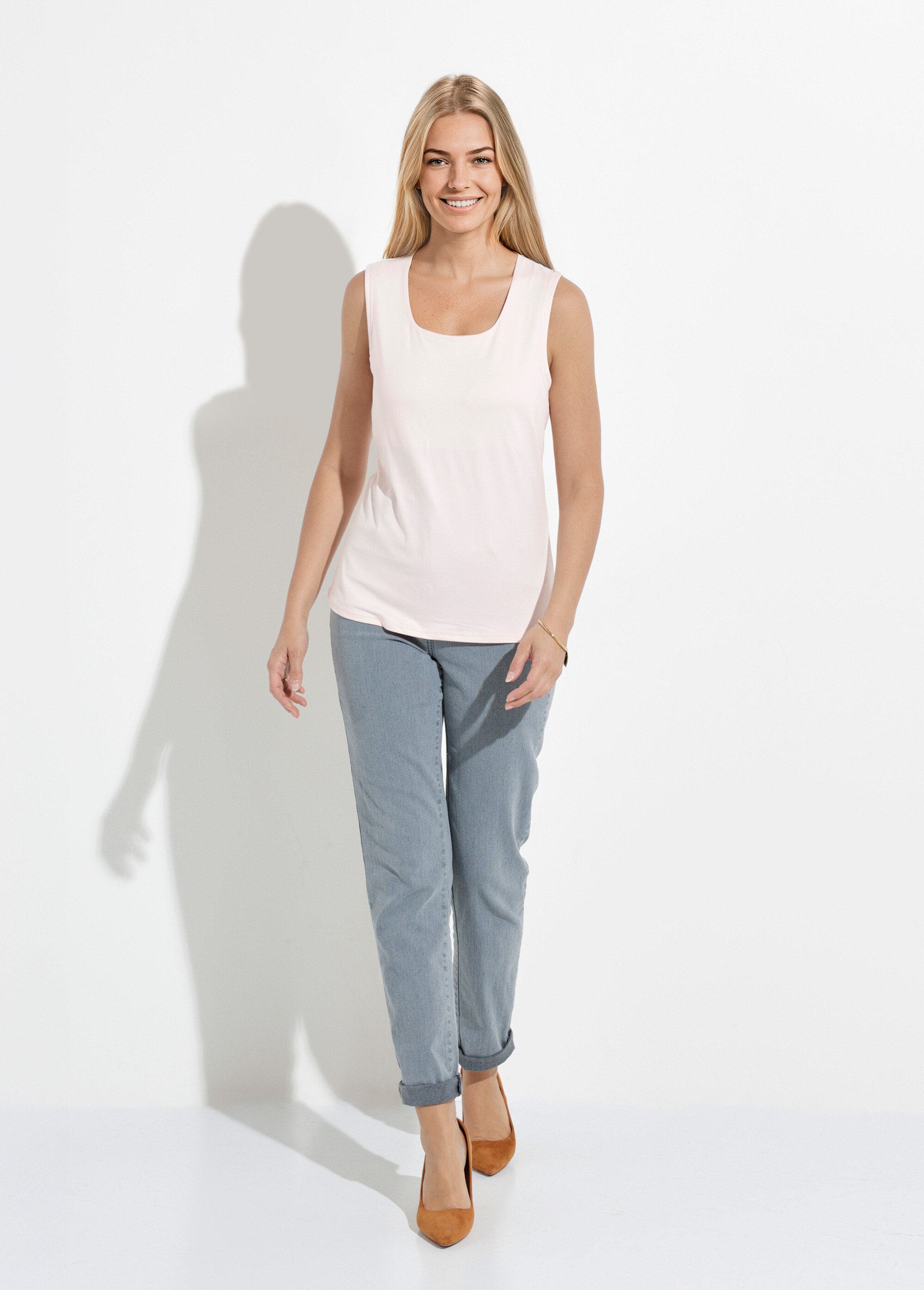 Débardeur col danseuse larges bretelles Femme Rose CARLOTTA SF1