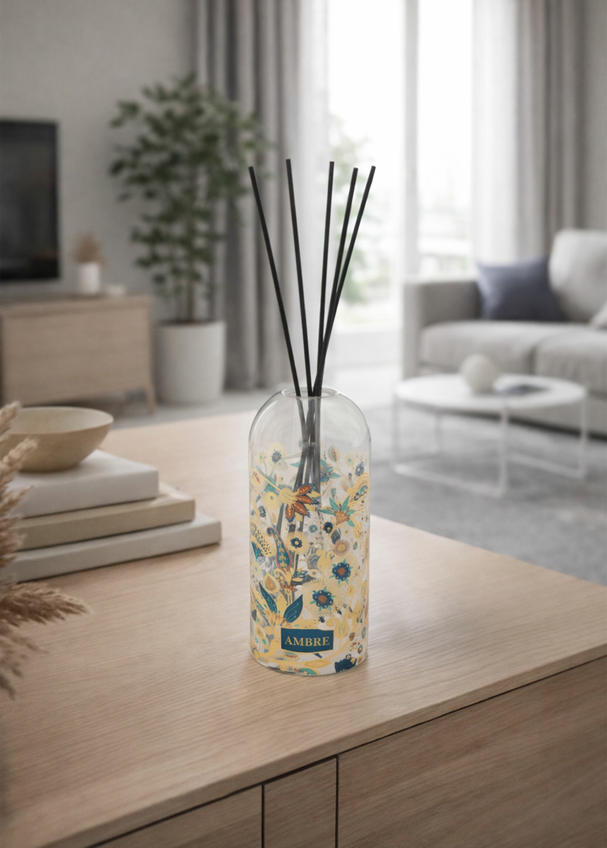 Diffuseur de parfum élégant verre, Ilan Jaune JJA-172743 SI1