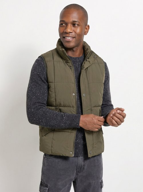 Doudoune sans manches matelassage carré Homme Vert LAU22009 MV1