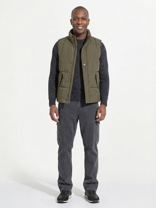 Doudoune sans manches matelassage carré Homme Vert LAU22009 SI1
