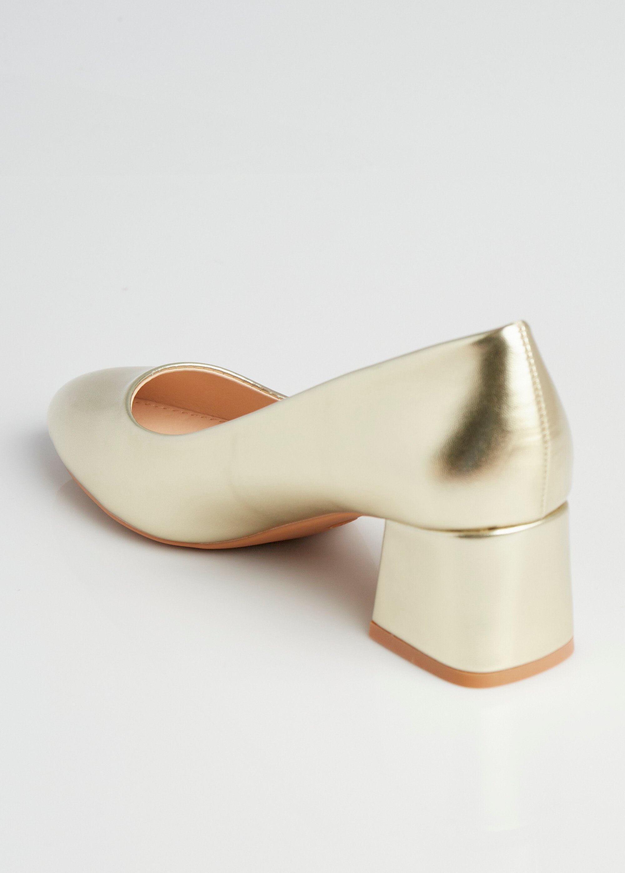 Escarpins bout rond et talon recouvert Femme Doré LBSBLQ6712 DO1