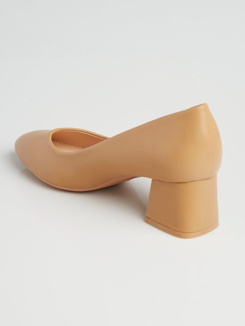 Escarpins bout rond et talon recouvert Femme Marron LBSBLQ6712 DO1