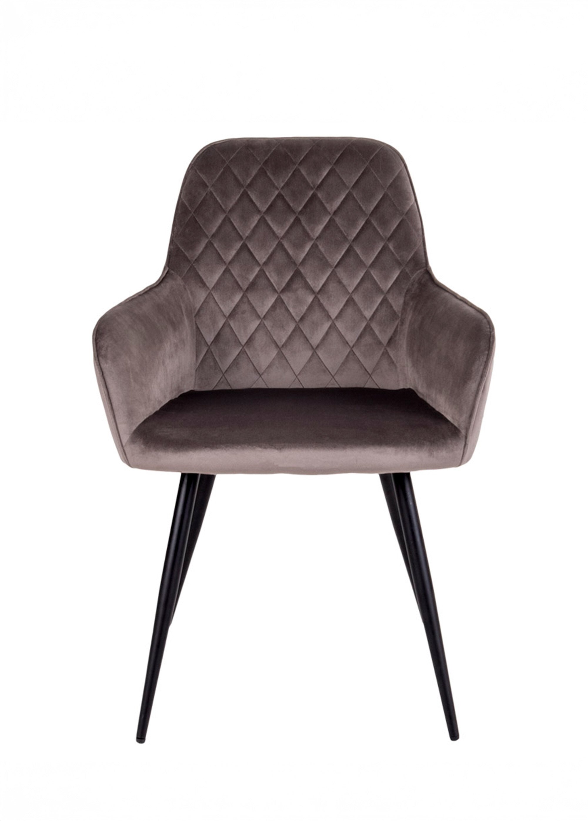 Fauteuil de salle à manger en velours 2M MARRON CLAIR HN-1001154 DE1