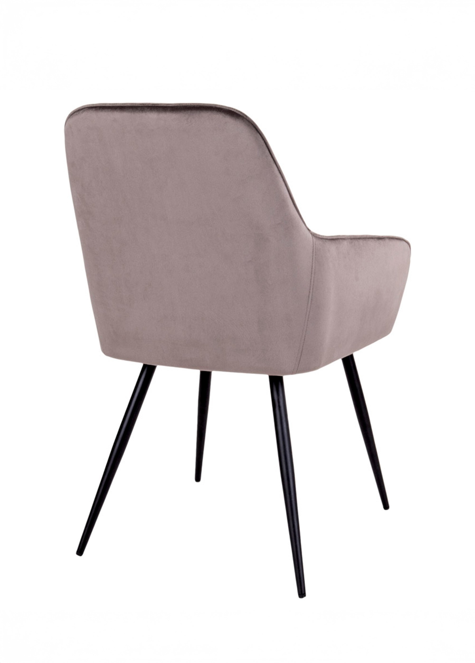 Fauteuil de salle à manger en velours 2M MARRON CLAIR HN-1001154 DO1