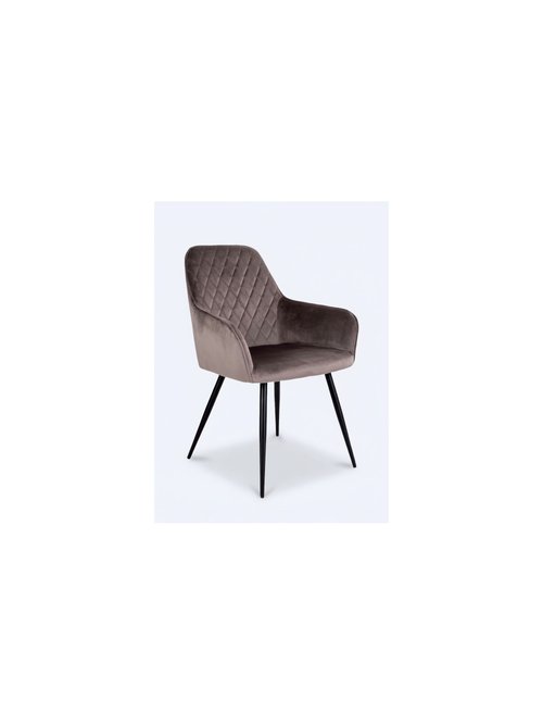 Fauteuil de salle à manger en velours 2M MARRON CLAIR HN-1001154 FA1