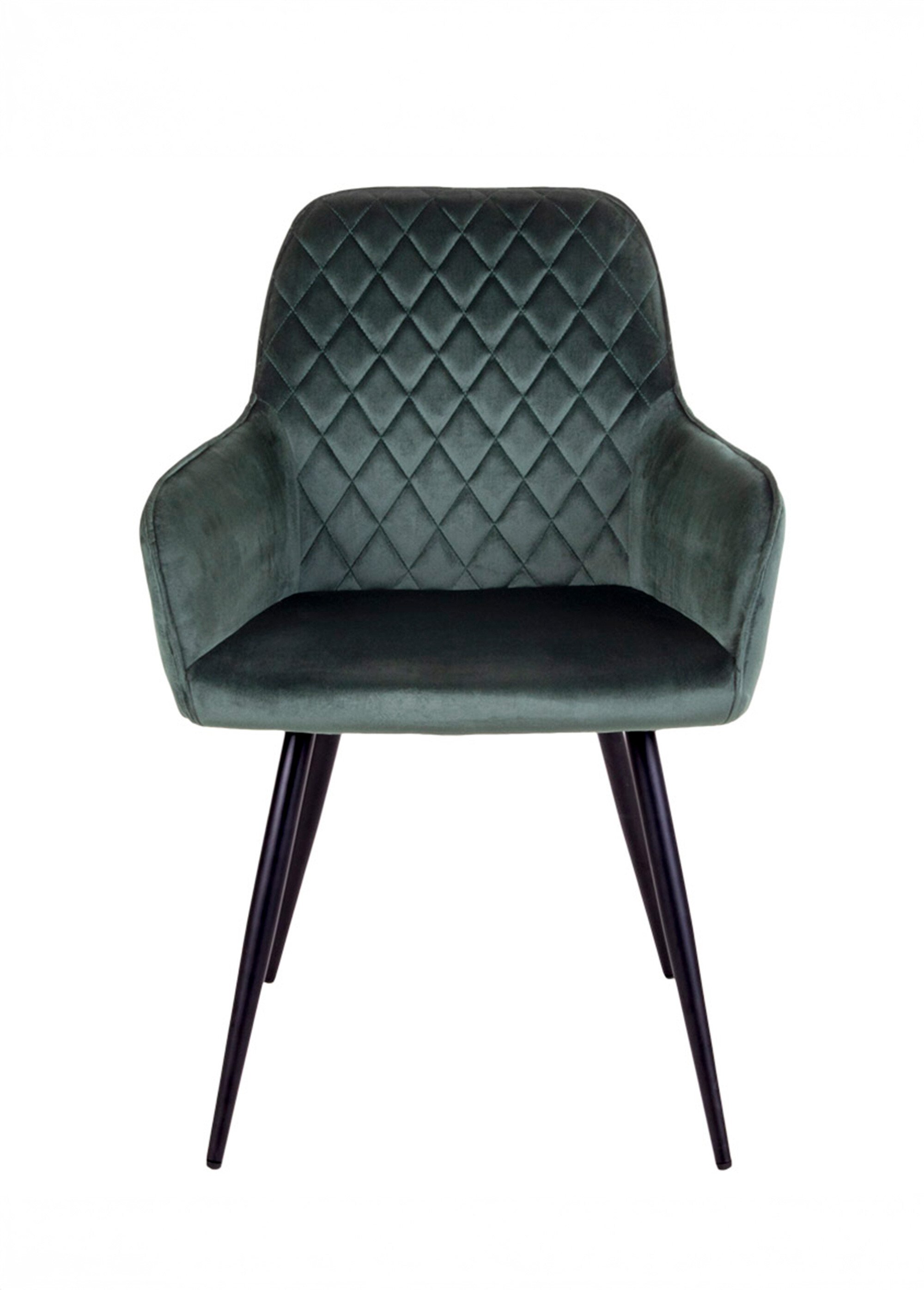 Fauteuil de salle à manger en velours 3V VERT HN-1001155 DE1