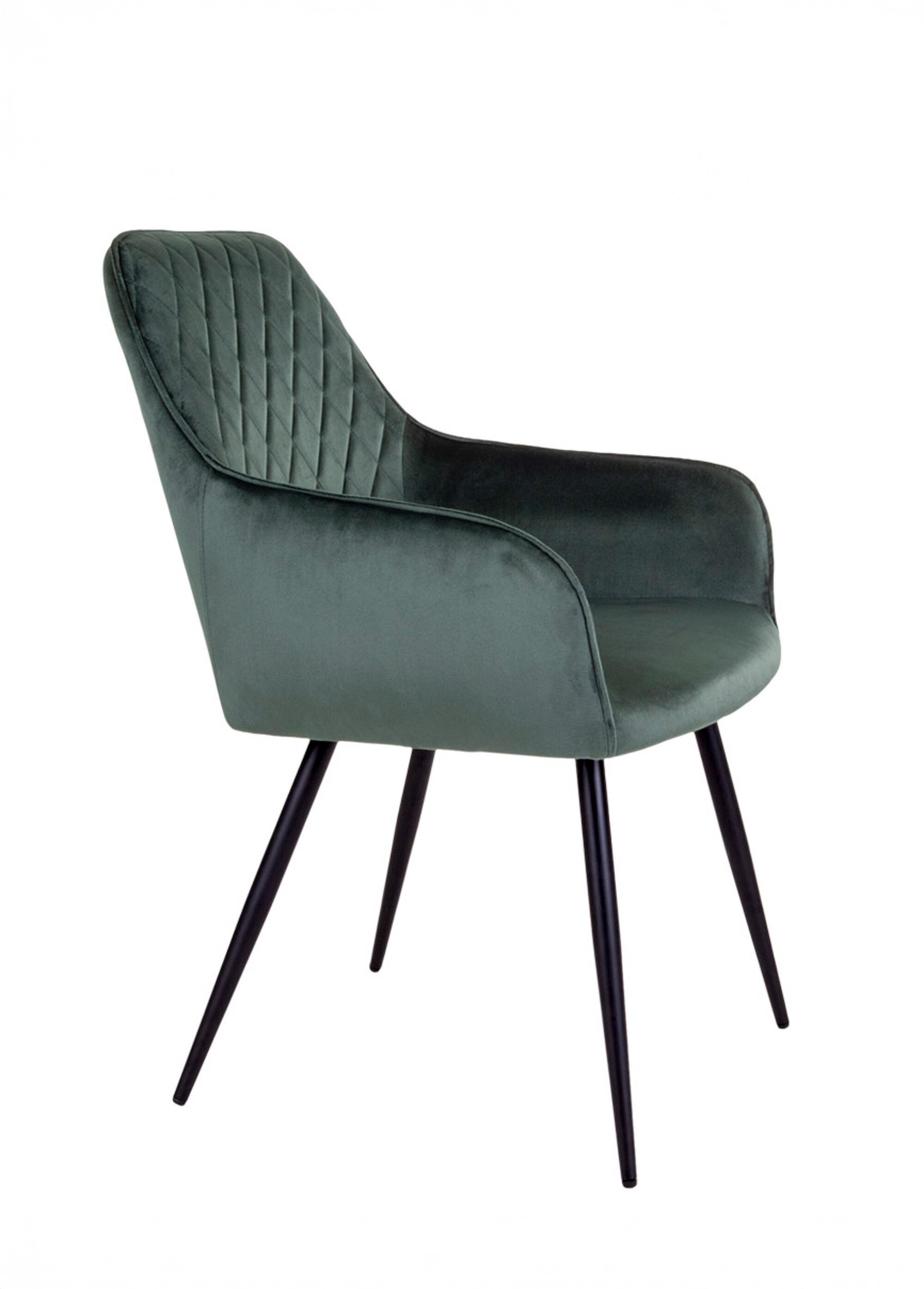 Fauteuil de salle à manger en velours 3V VERT HN-1001155 DR1