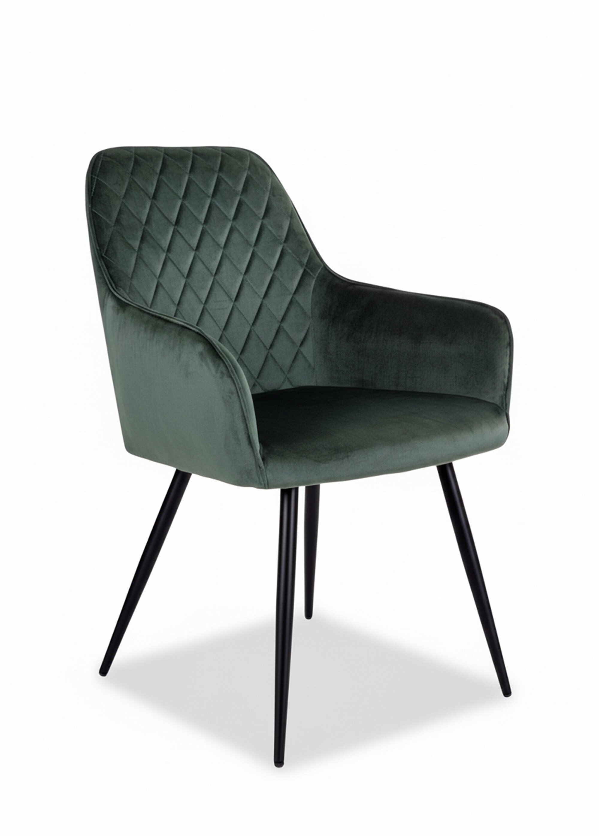 Fauteuil de salle à manger en velours 3V VERT HN-1001155 FA1