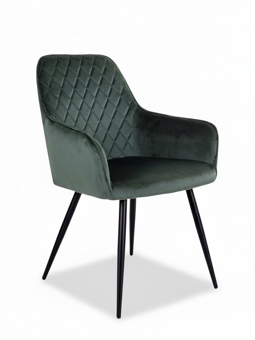 Fauteuil de salle à manger en velours 3V VERT HN-1001155 FA1