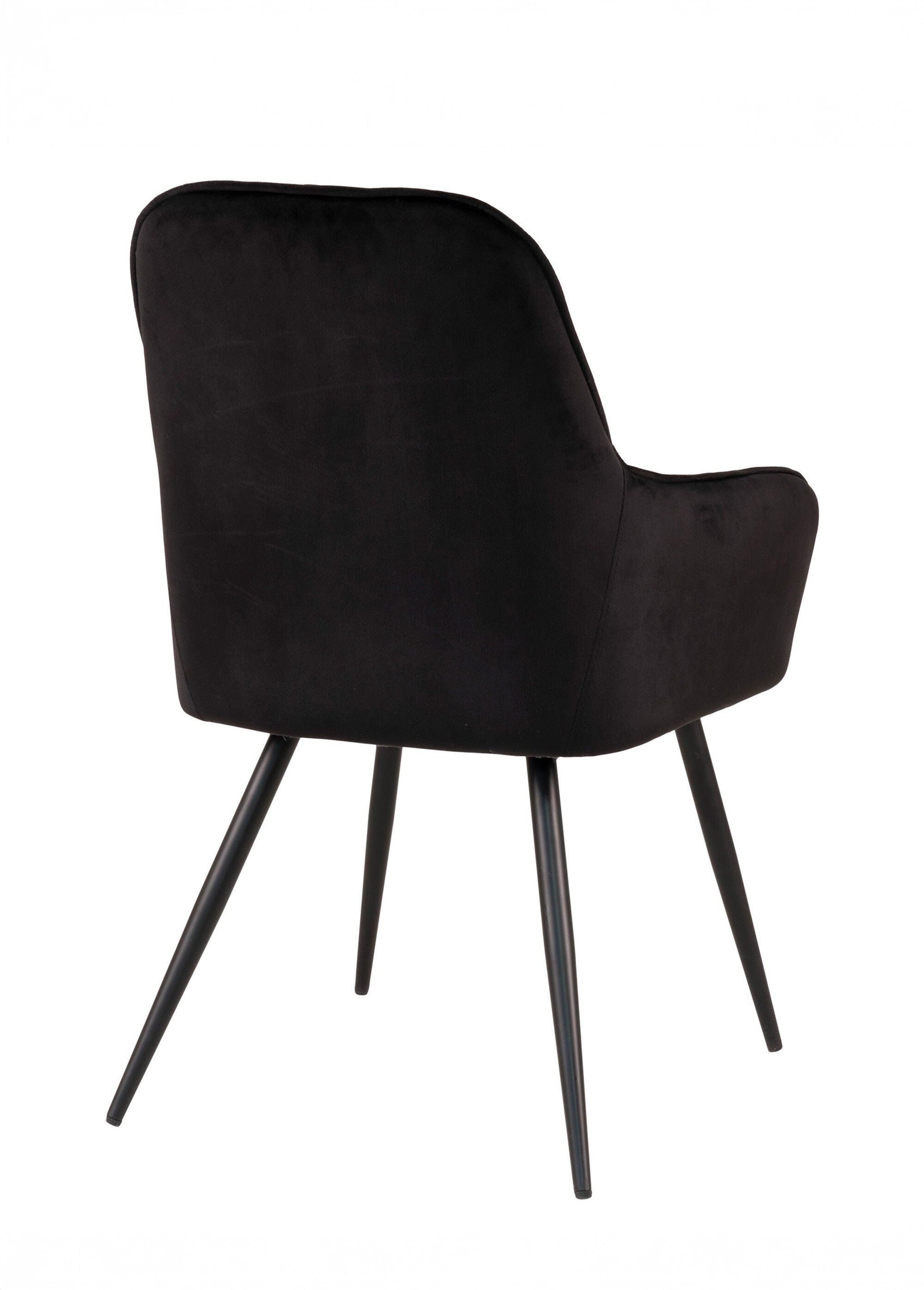 Fauteuil de salle à manger en velours 4N NOIR HN-1001159 DO1
