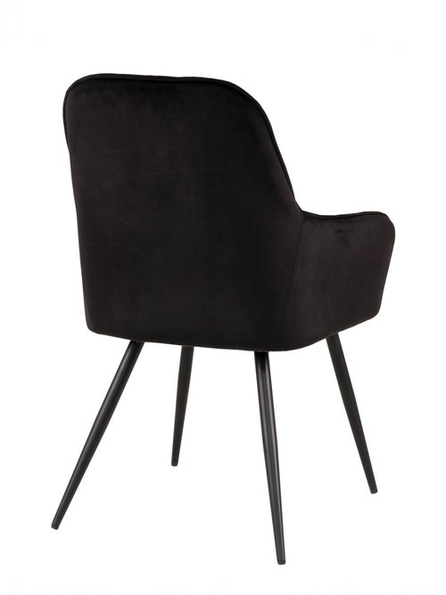 Fauteuil de salle à manger en velours 4N NOIR HN-1001159 DO1