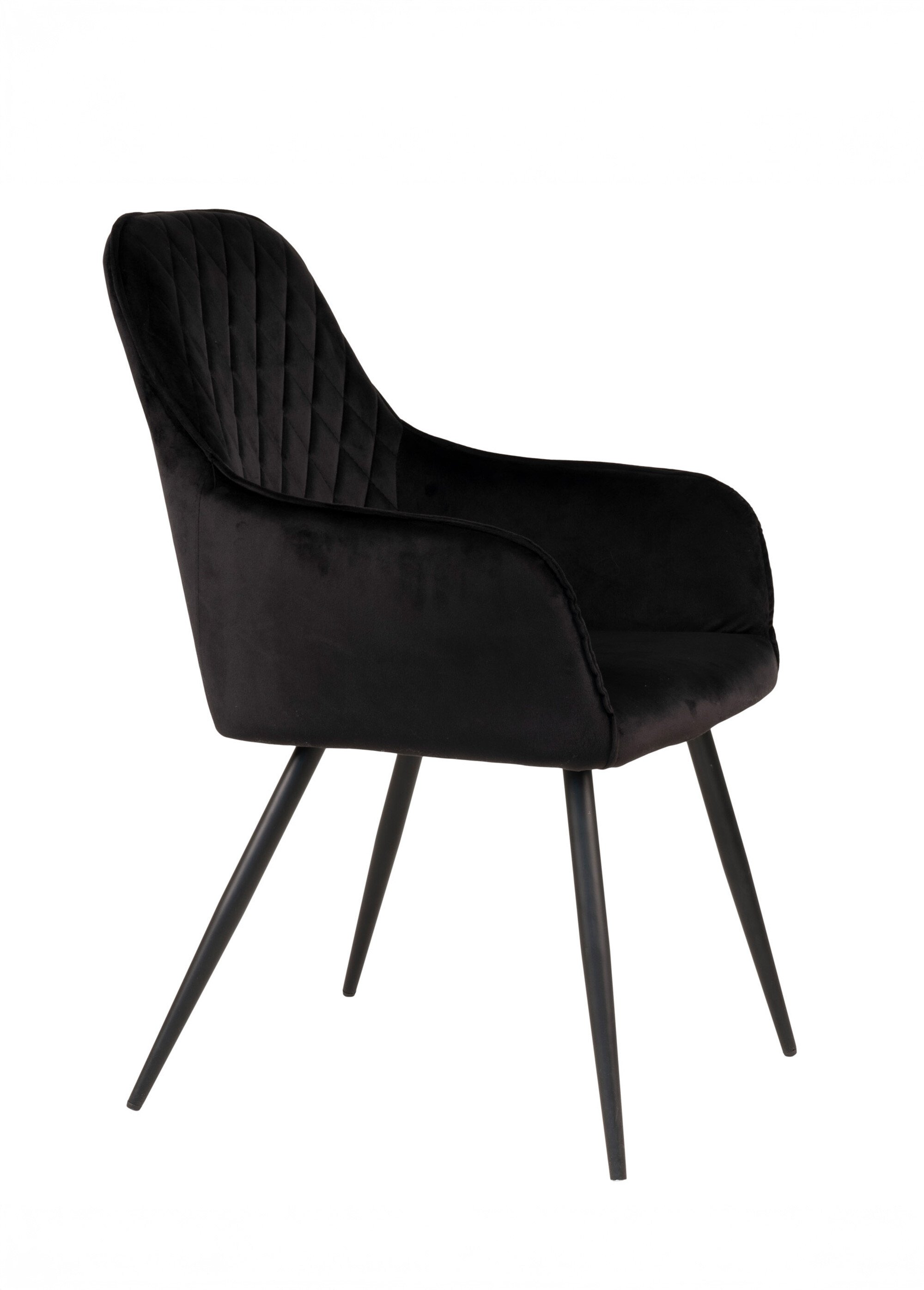 Fauteuil de salle à manger en velours 4N NOIR HN-1001159 DR1