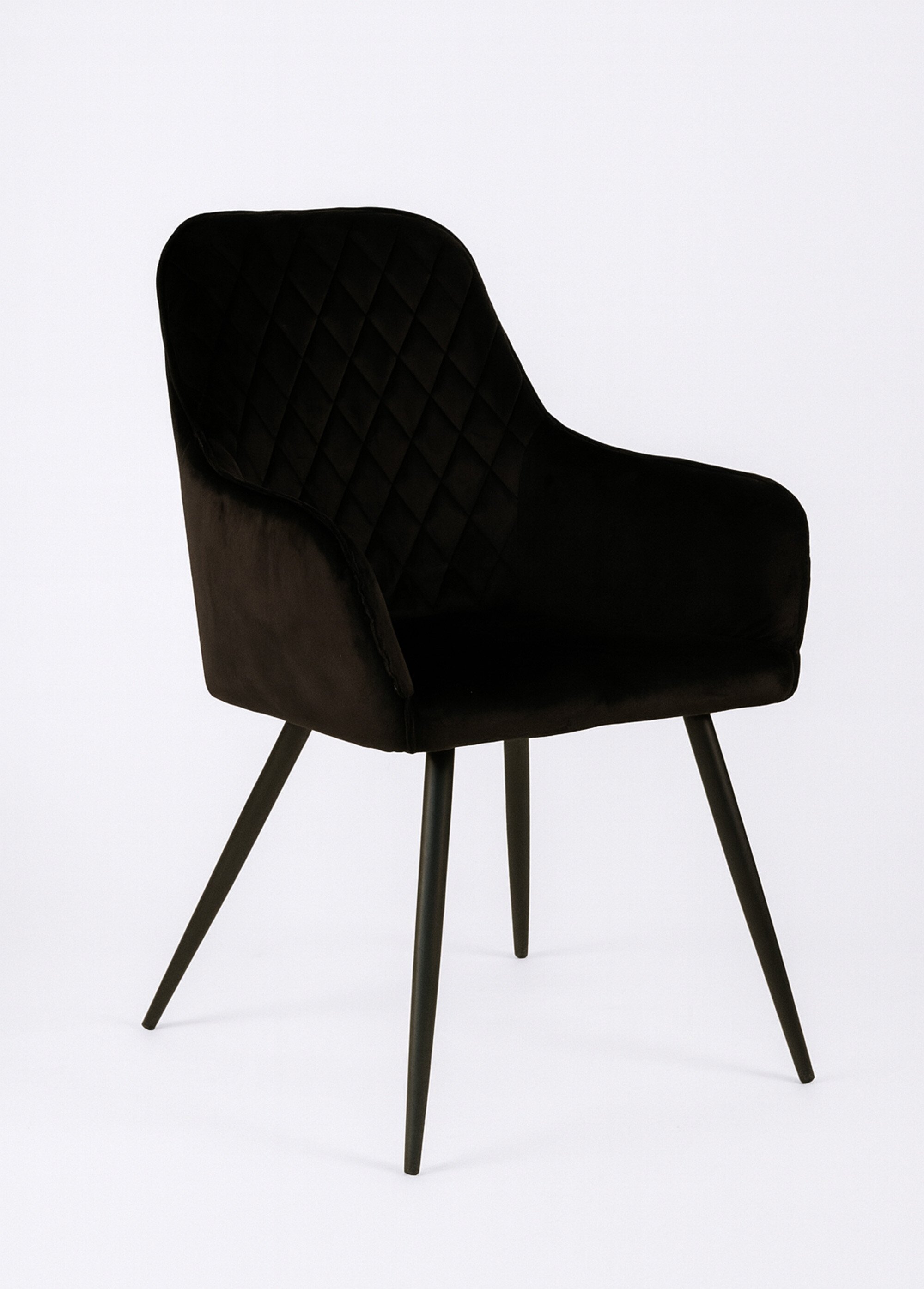 Fauteuil de salle à manger en velours 4N NOIR HN-1001159 FA1