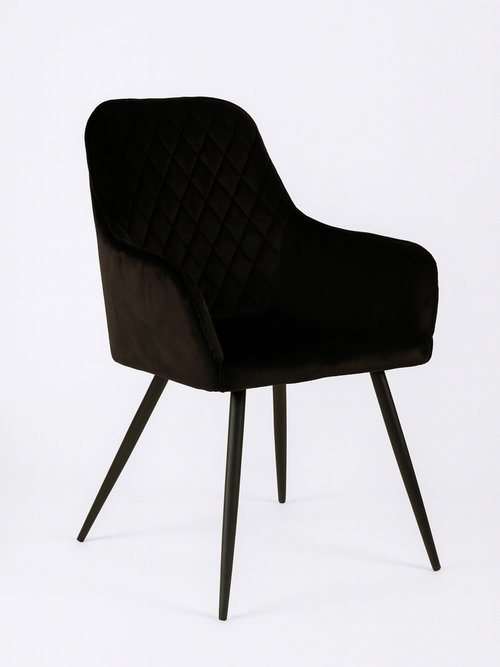 Fauteuil de salle à manger en velours 4N NOIR HN-1001159 FA1