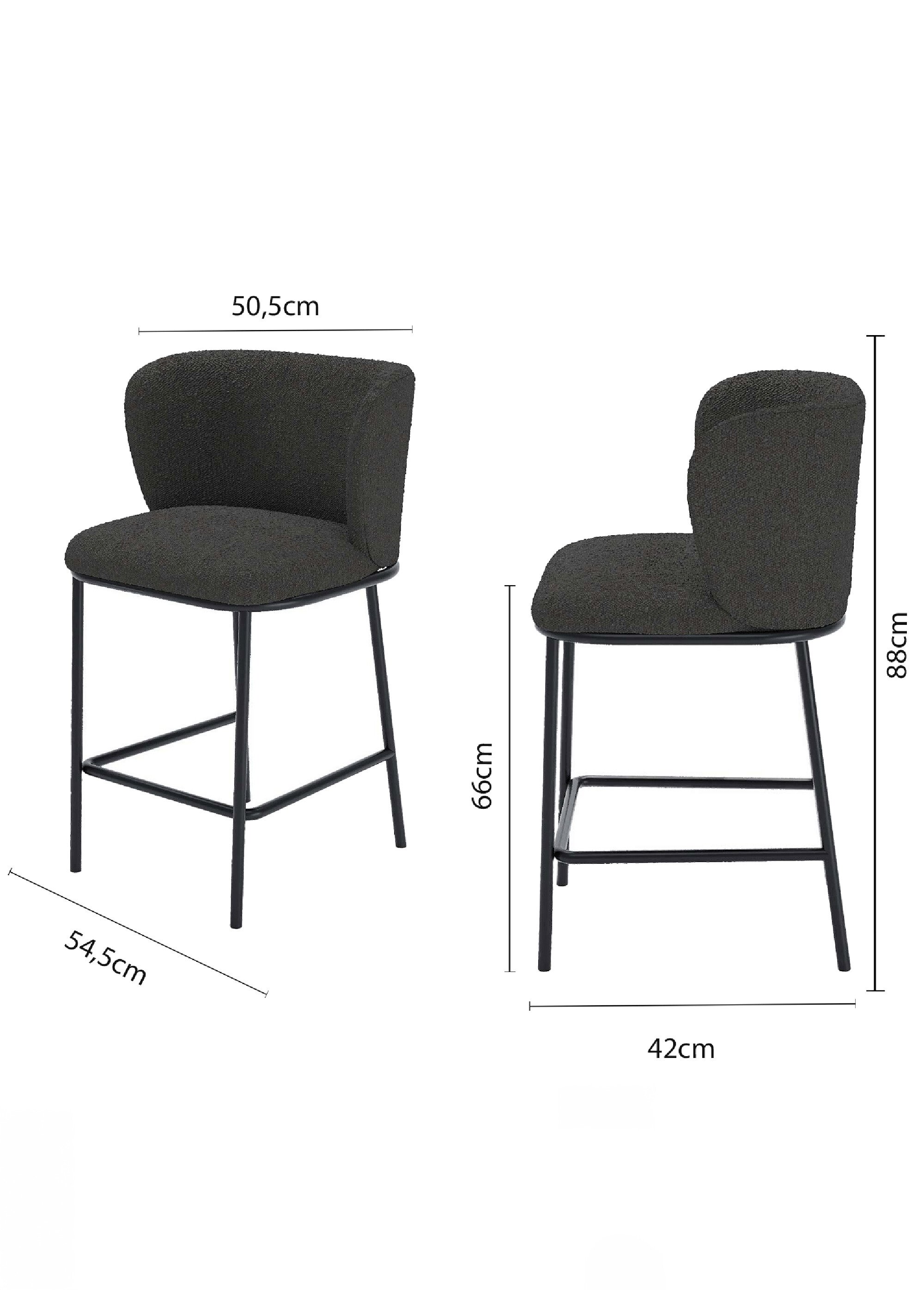 Fauteuils de bar design en tissu GRIS FONCE POT-CESAR DE2